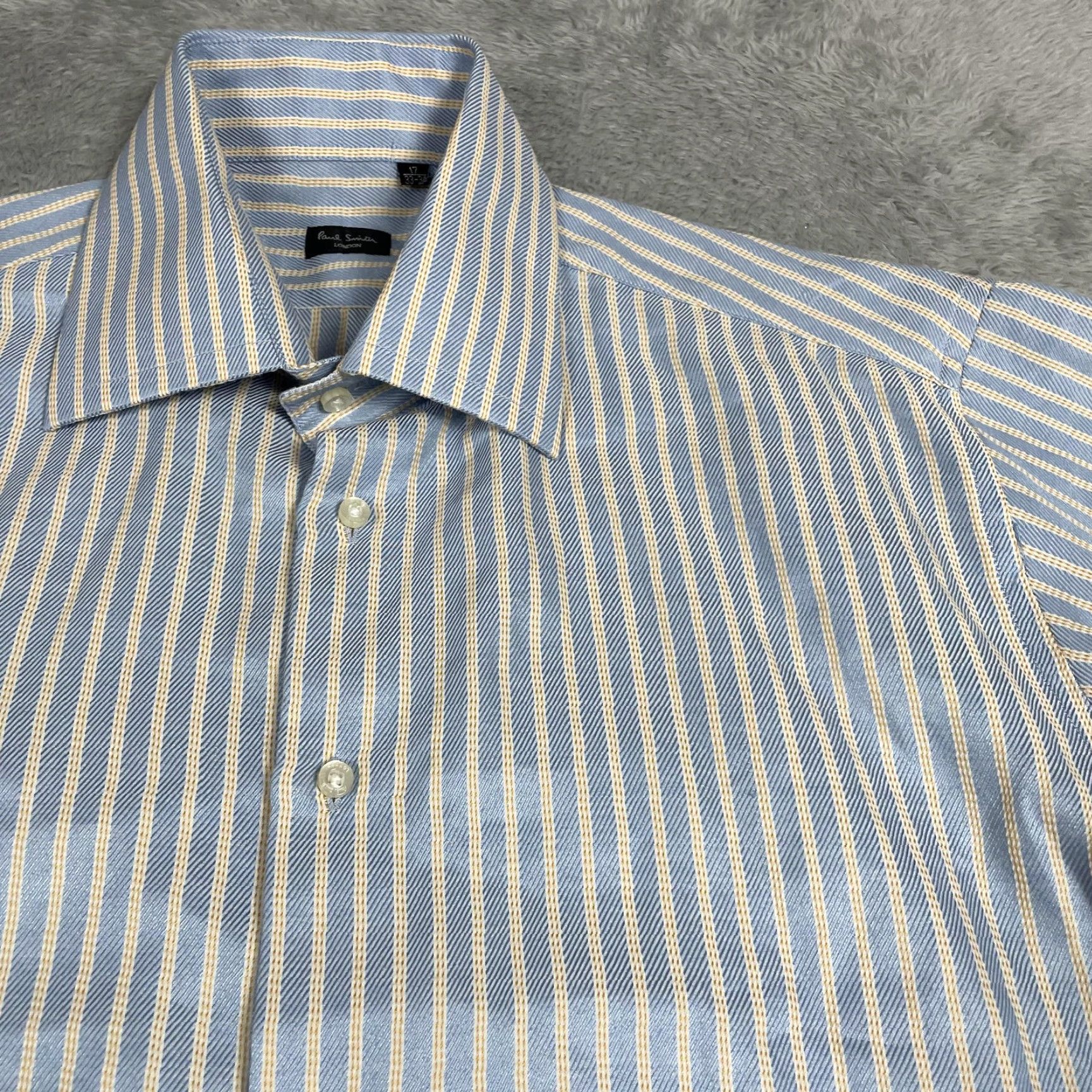 VINTAGE Paul Smith Dress Shirt Mens 17 Long Sleeve Cotton Blue