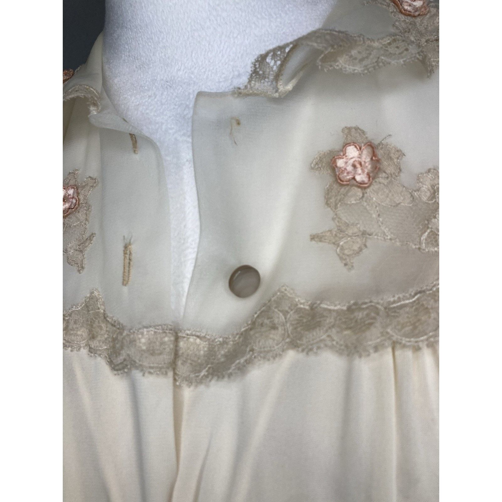 Vintage 40s/50s Artemis Nightgown Robe 32 Peignoir Lace Lingerie Size XS / US 0-2 / IT 36-38 - 21 Thumbnail
