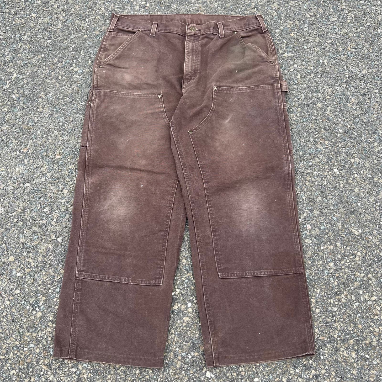 Image of Carhartt Brown Double Knee Work Wear Carpenter Pants, Men's (Size 36)