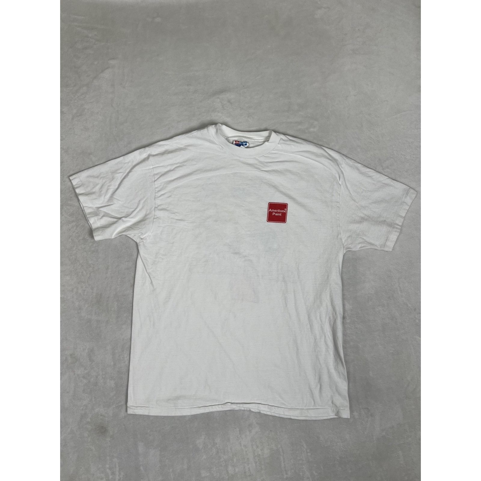 Hanes Vintage Ameritone Paint T-Shirt Mens Large White Great White Size US L / EU 52-54 / 3 - 2 Thumbnail