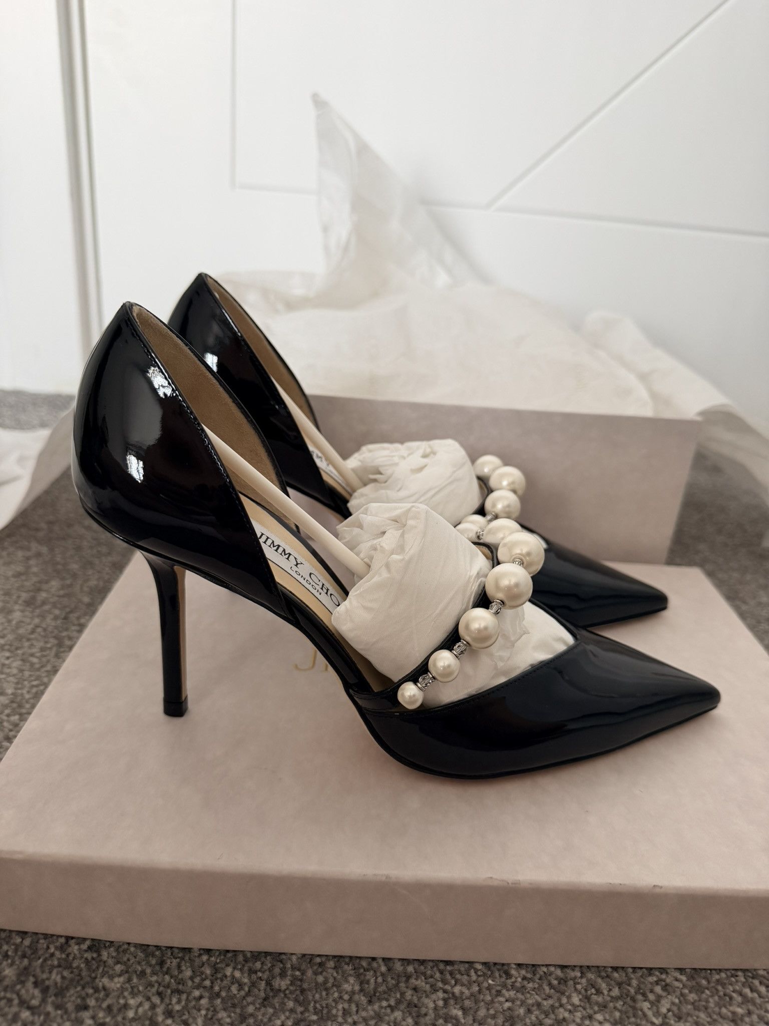Jimmy Choo Jimmy Choo Aurelie 85 l 38 Black/ White Size US 8 / IT 38 - 6 Thumbnail