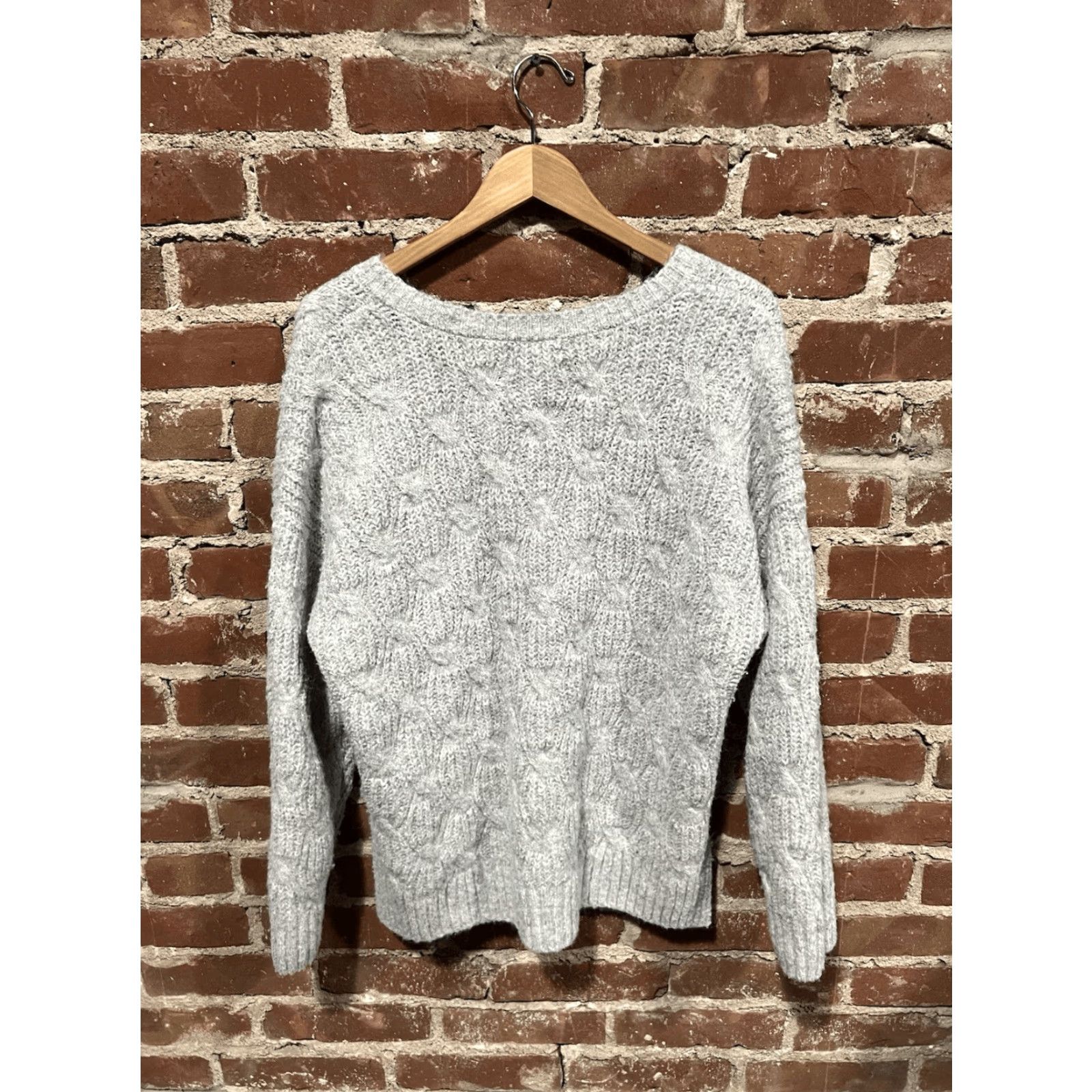 Lucky Brand Lucky Brand Womens Gray Knit Long Sleeve Pullover Sweatshirt Size L Size L / US 10 / IT 46 - 2 Thumbnail