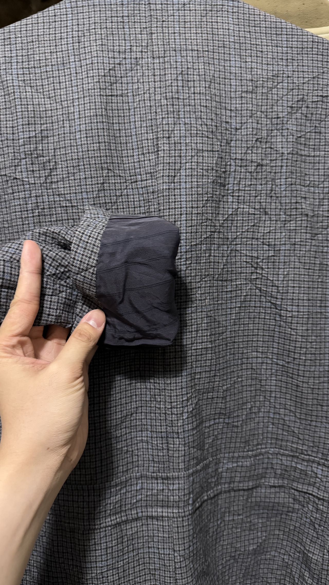 Sophnet. × uniform experiment Sophnet wool ISSEY-Wrinkled effect riri Zipper 3B Jacket L Size 38R - 10 Thumbnail