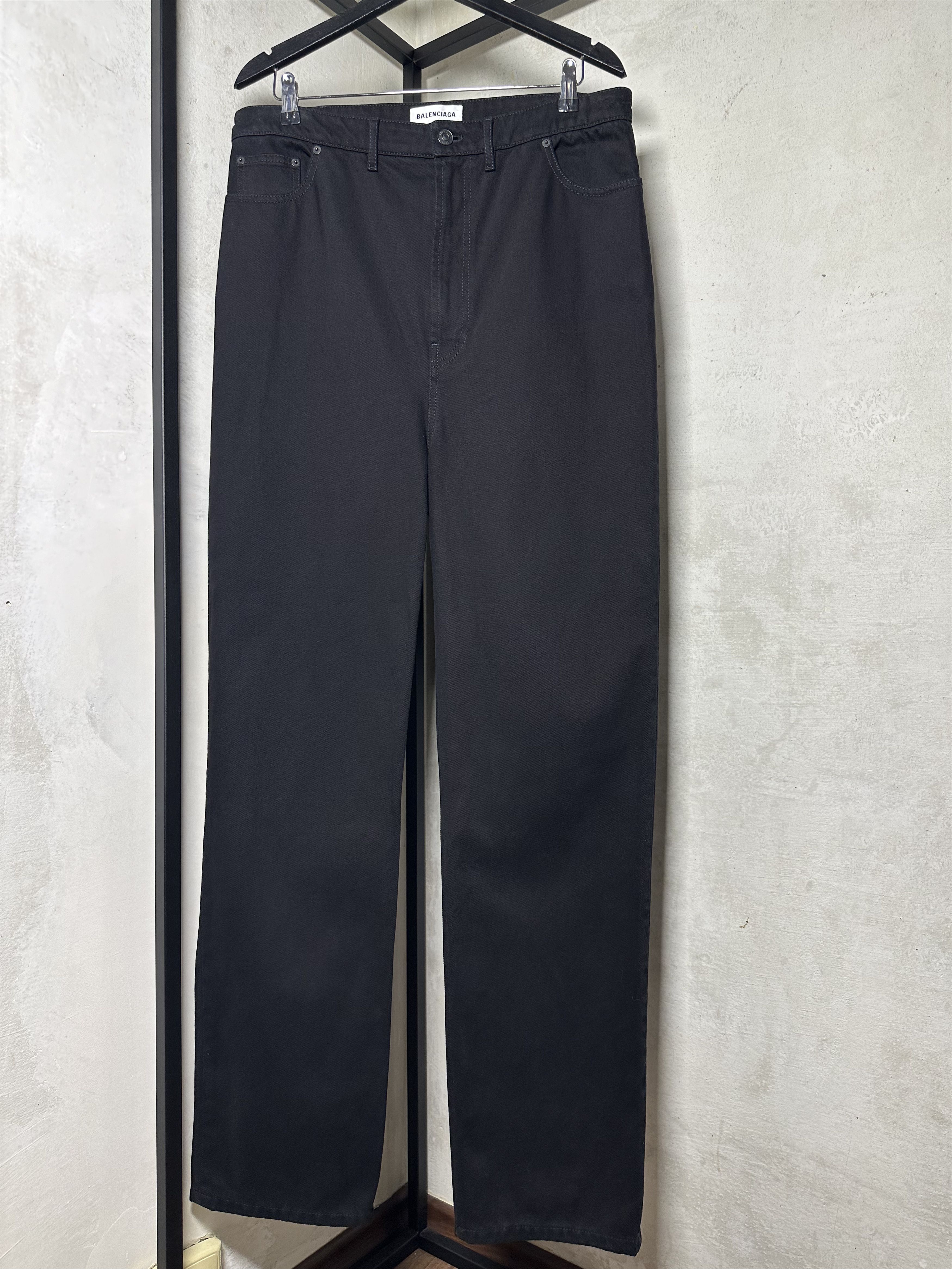 Balenciaga Balenciaga Straight-Leg Extra Long Black Jeans Size US 32 / EU 48 - 4 Thumbnail