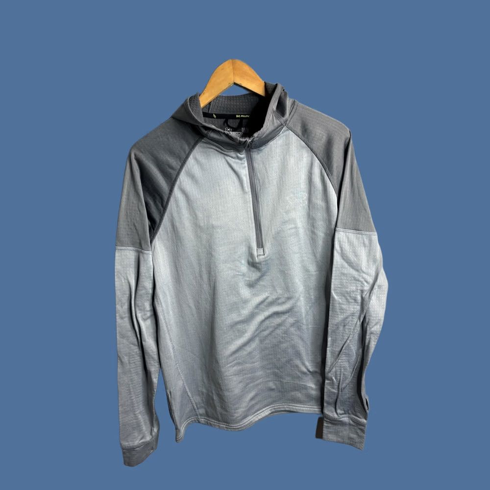 Under Armour Under Armour Hoodie Mens L Gray 1/4 Zip Run AllSeasonGear Pullover Lightweight Size US L / EU 52-54 / 3 - 1 Thumbnail