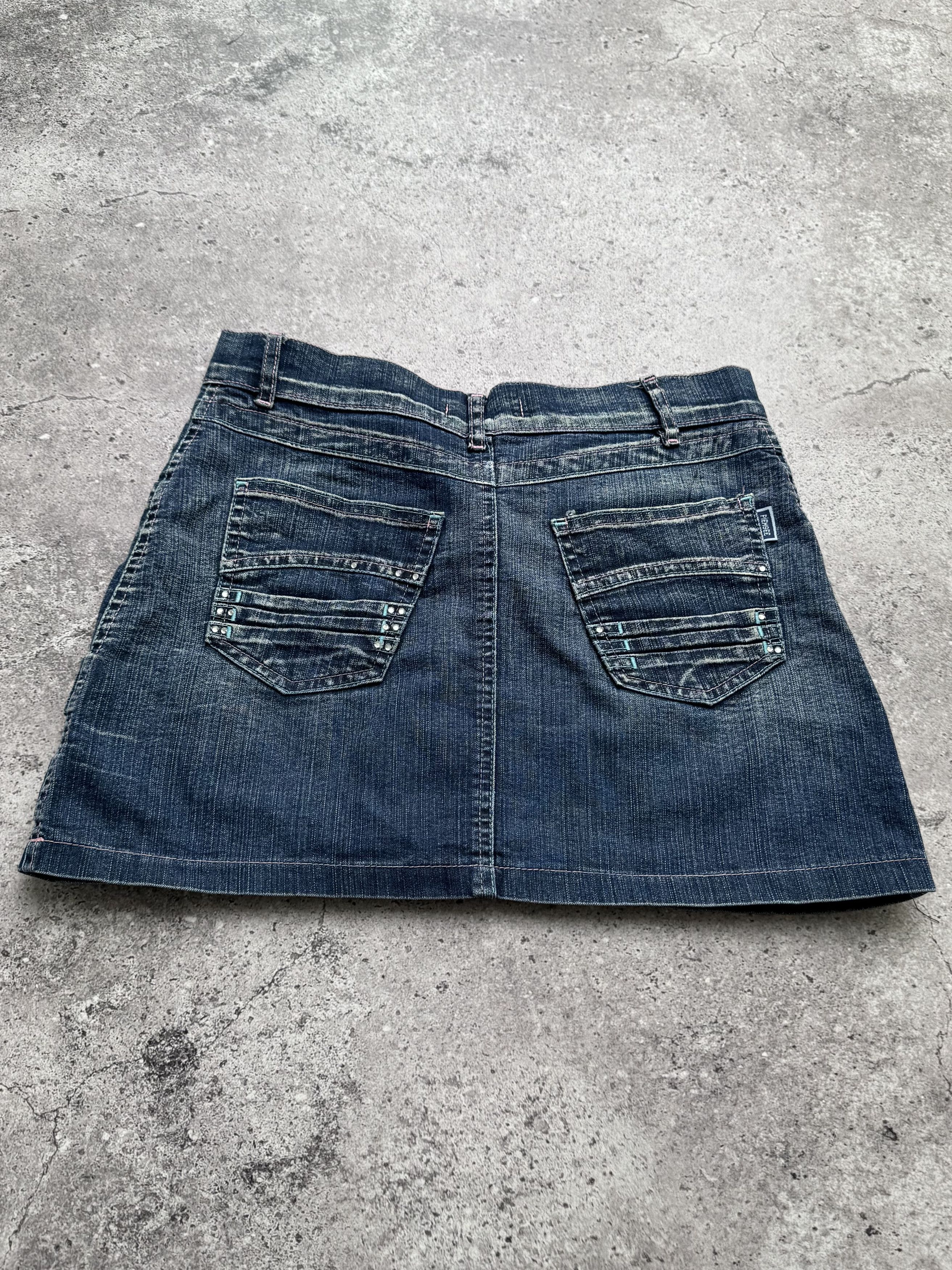 Vintage Y2K Denim Mini Skirt Low Rise Jean Skirt Pocket Detail (E8) Size 27" / US 4 / IT 40 - 4 Thumbnail