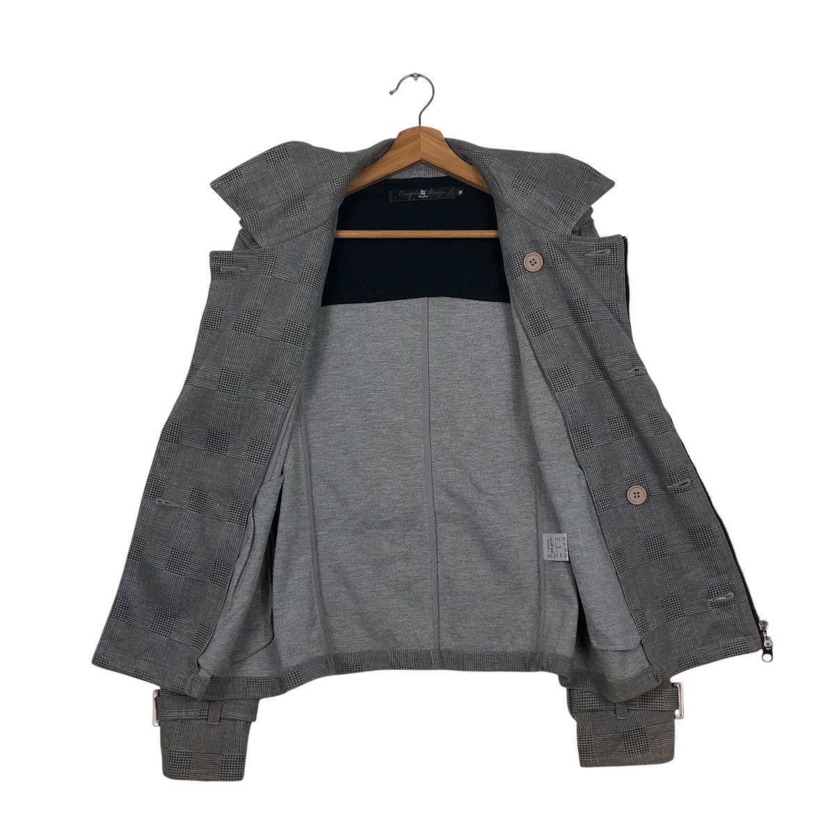 Japanese Brand 📌Cropped Biker Jacket Double Collar Pincponc Size US M / EU 48-50 / 2 - 14 Thumbnail