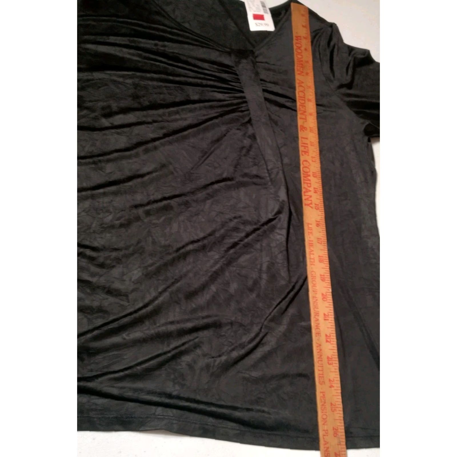 Vintage VINTAGE Fashion Bug Tunic Shirt XL Black Long Sleeve Stretch Crinkle Polyester NOS Gothic Y2K Vampire Casual Women Size XL / US 12-14 / IT 48-50 - 7 Thumbnail