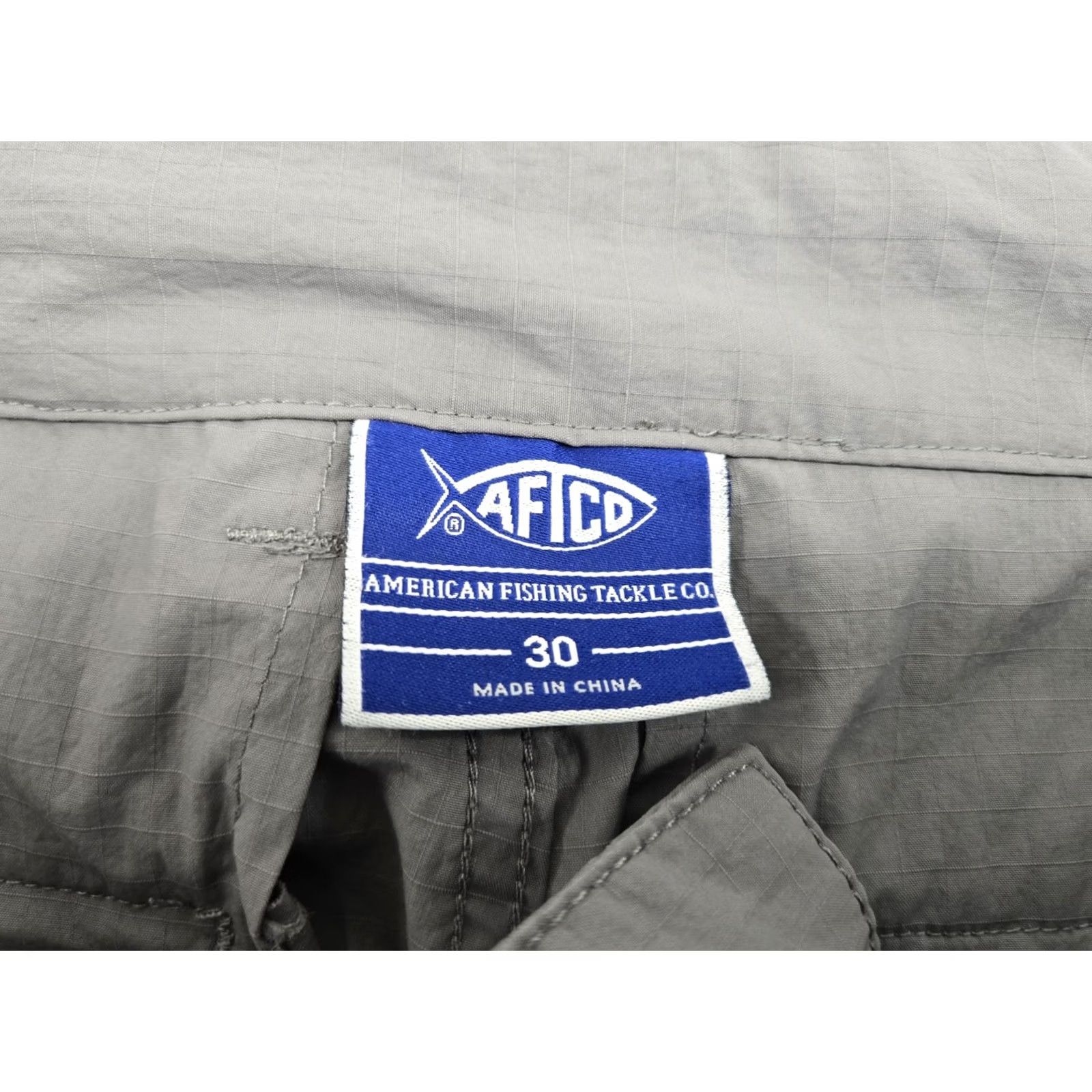 Vintage AFTCO Mens Cargo Fishing Size 30 Gray Nylon Regular Rise 30 in Waist Cargo Pocket Front Flat Front Pants Shirt? Size US 30 / EU 46 - 4 Thumbnail