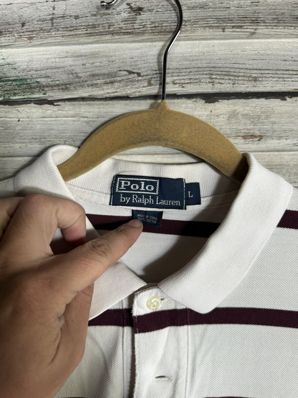 Polo Ralph Lauren × Vintage Vintage Polo Ralph Lauren Striped Rugby Size US L / EU 52-54 / 3 - 3 Thumbnail