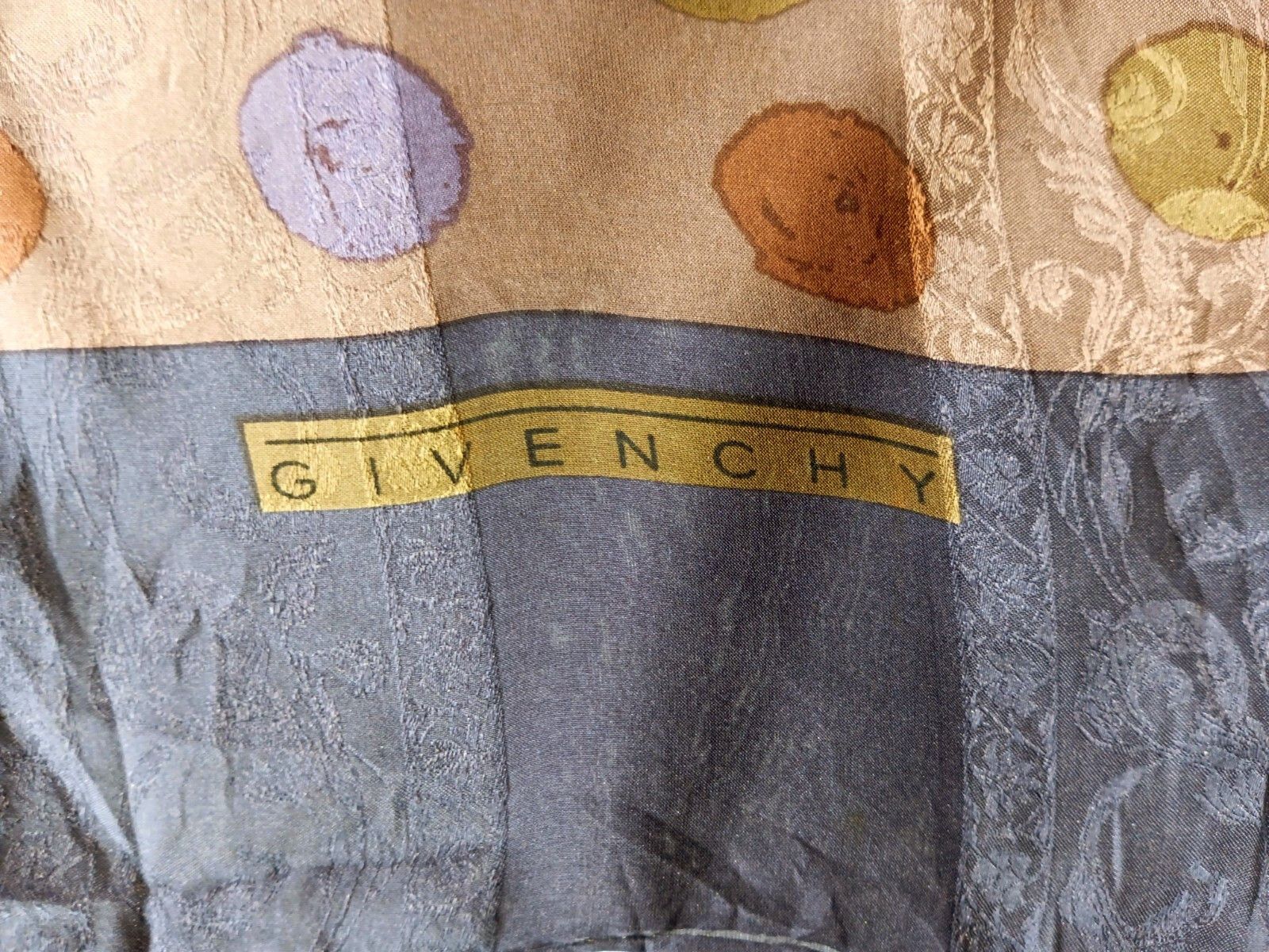 Givenchy GIVENCHY PARIS Monogram Geometric Polka Dots Long Silk Scarf Size ONE SIZE - 2 Thumbnail
