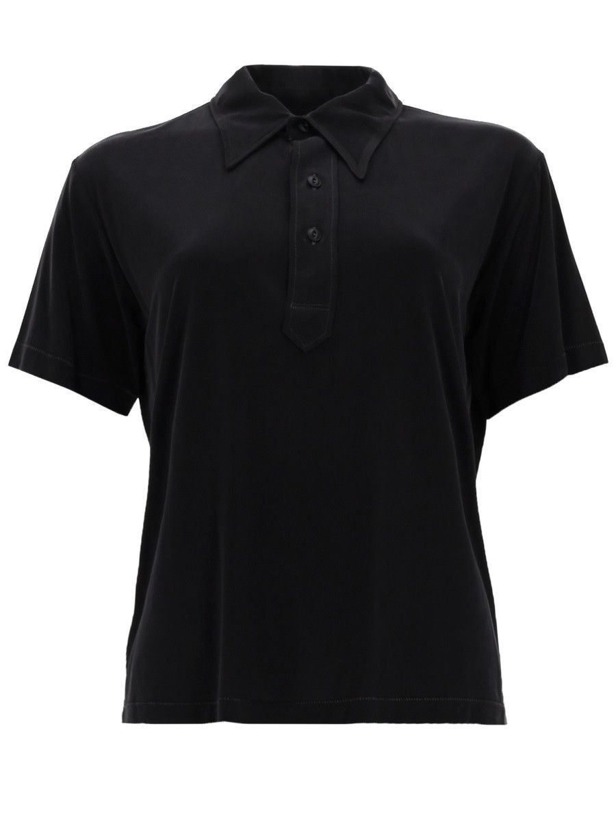 Maison Margiela MAISON MARGIELA POLO IN CUPRO - BLACK Size M / US 6-8 / IT 42-44 - 1 Thumbnail