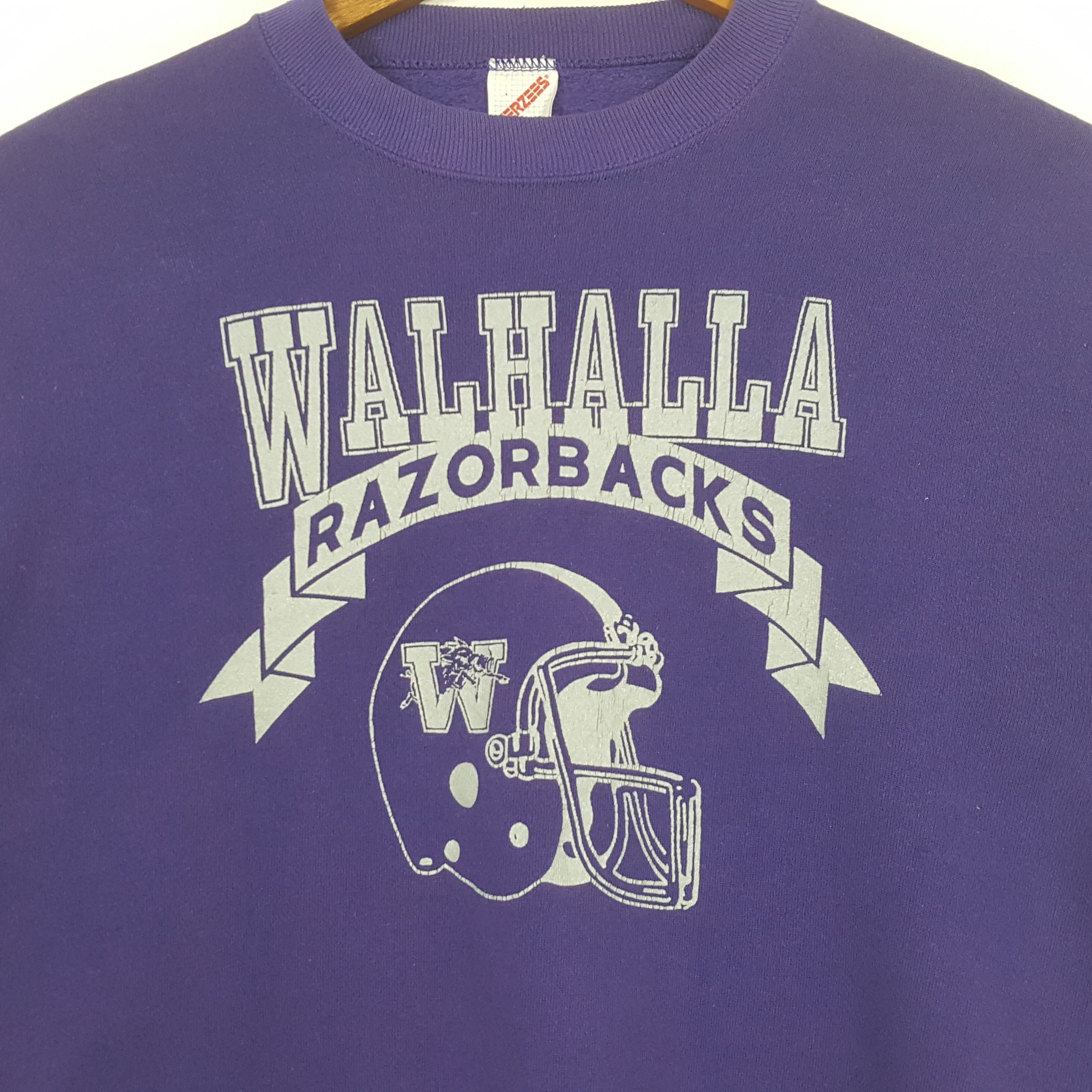 NFL × Vintage Vintage WALHALLA RAZORBACKS NFL Team Sweatshirt C286N27 Size US M / EU 48-50 / 2 - 2 Thumbnail