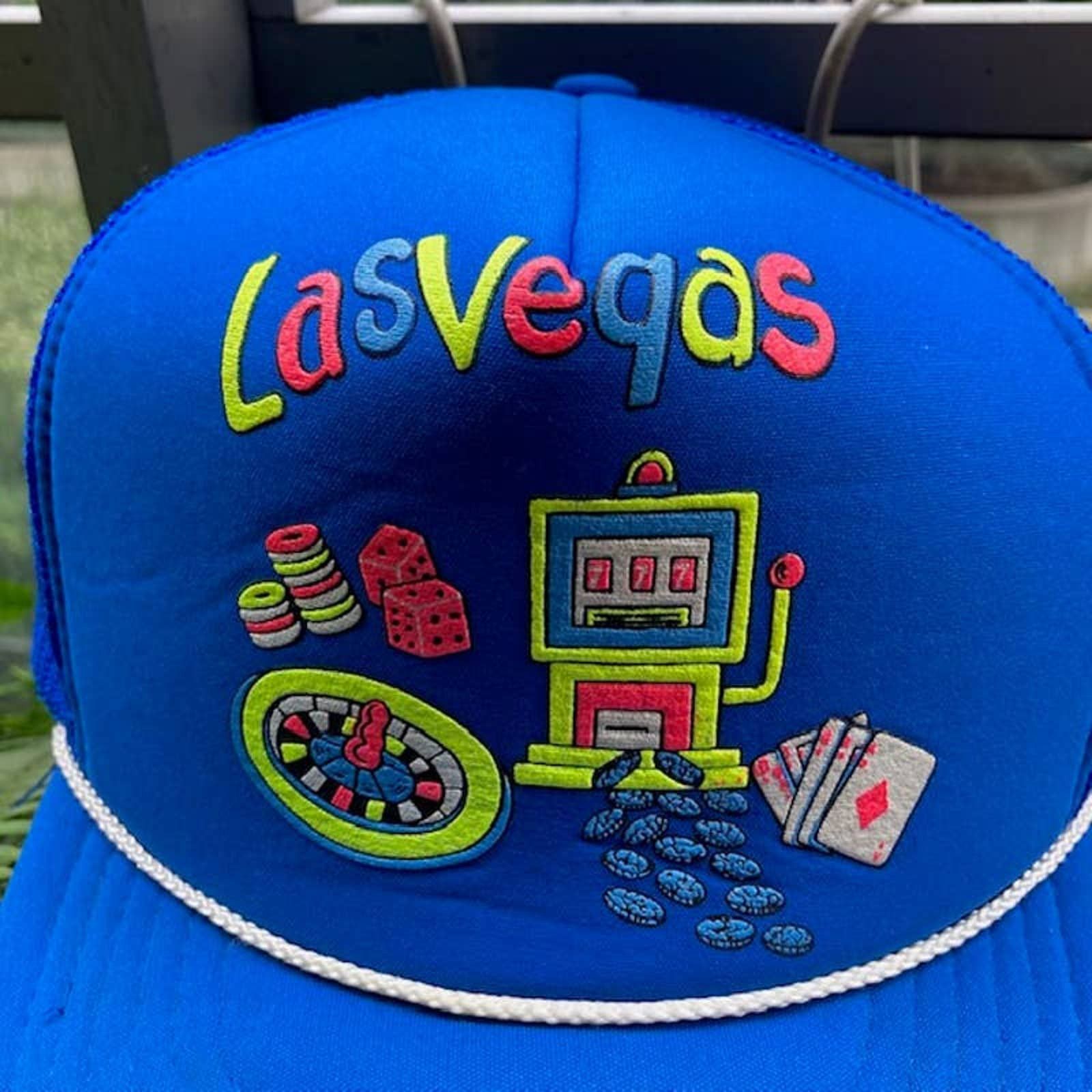 Vintage Vintage Las Vegas Trucker Snapback Hat O / S Blue Size ONE SIZE - 2 Thumbnail