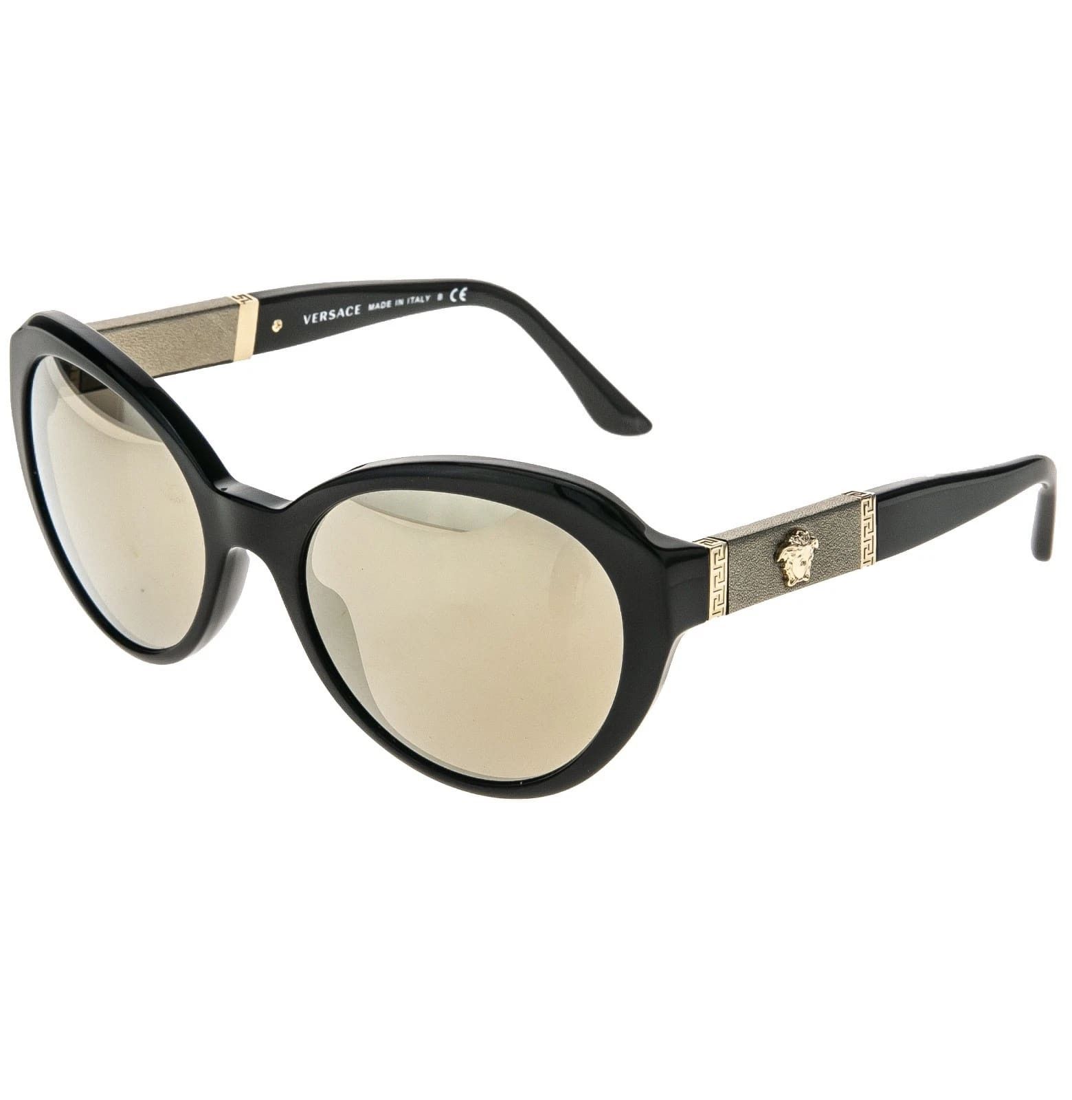 Versace VERSACE VE4306Q 4306 Sunglasses Black Gold Leather Mirror Size ONE SIZE - 8 Thumbnail
