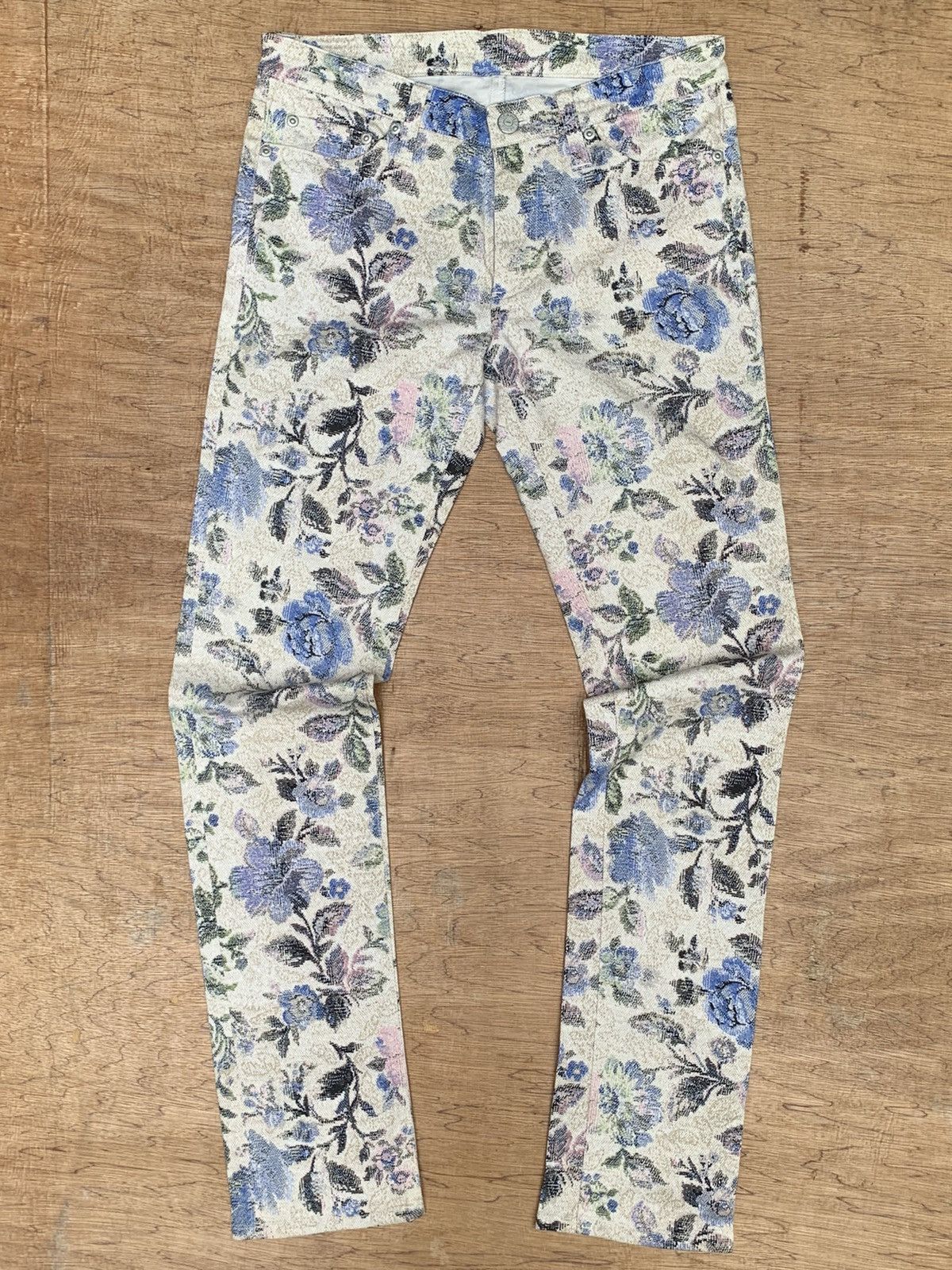 Japanese Brand × Vintage Piccadilly Paris Flowers Full Printed Skinny Streching Pants Size 28" / US 6 / IT 42 - 19 Thumbnail