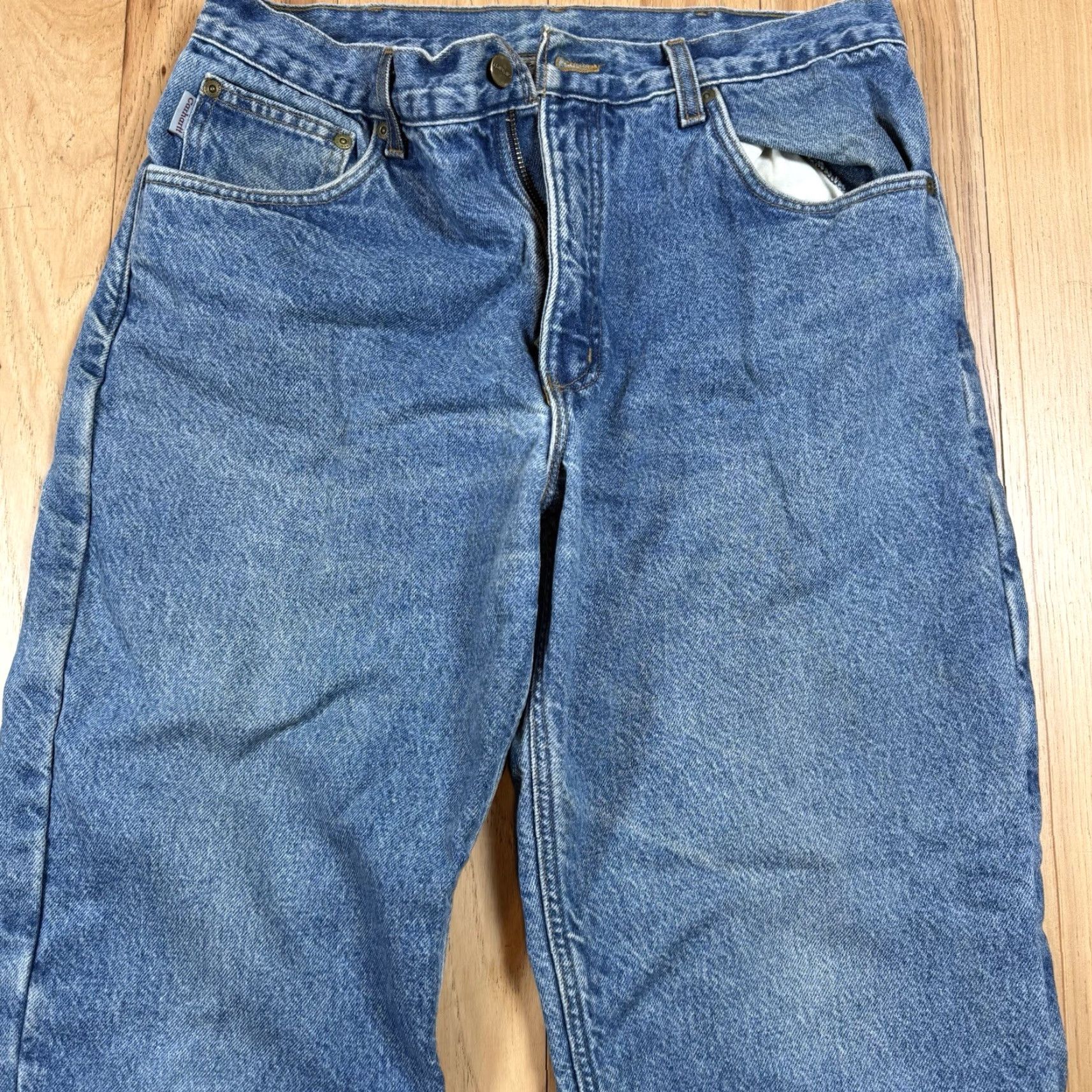 Carhartt VINTAGE Carhartt Jeans Denim Workwear Straight Lined Blue 32 34 Inseam Men Mens 32x34 Quilted Blue Jeans Size US 32 / EU 48 - 3 Thumbnail