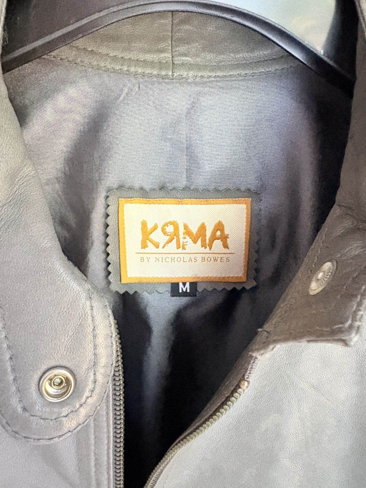 Other Vintage KRMA by Nicholas Bowes Bomber Leather Jacket Size M / US 6-8 / IT 42-44 - 9 Thumbnail