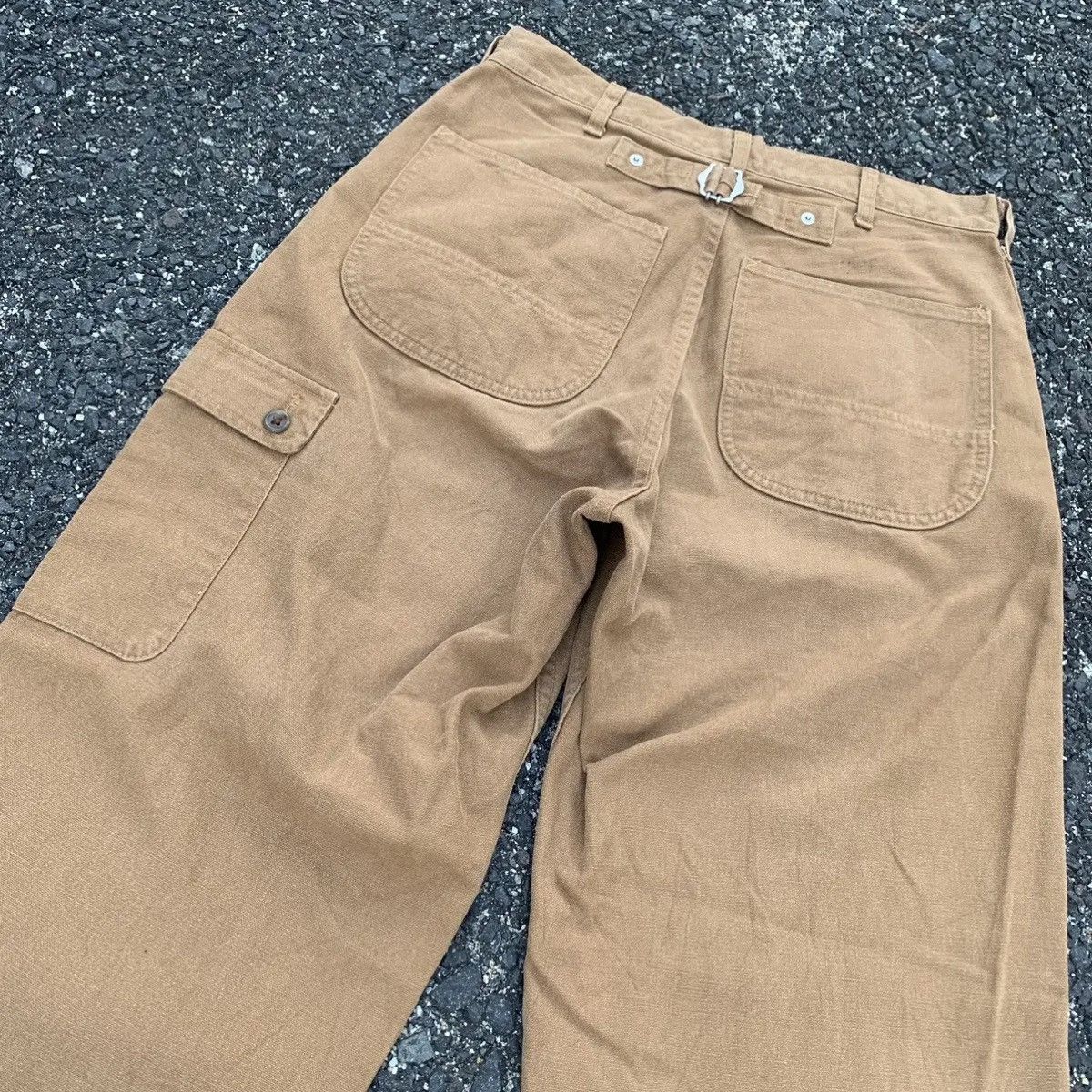 Japanese Brand × Karl Helmut Vintage KarlHelmut Duck Canvas Cinch Back Heavy Cotton Pants Size US 28 / EU 44 - 12 Thumbnail
