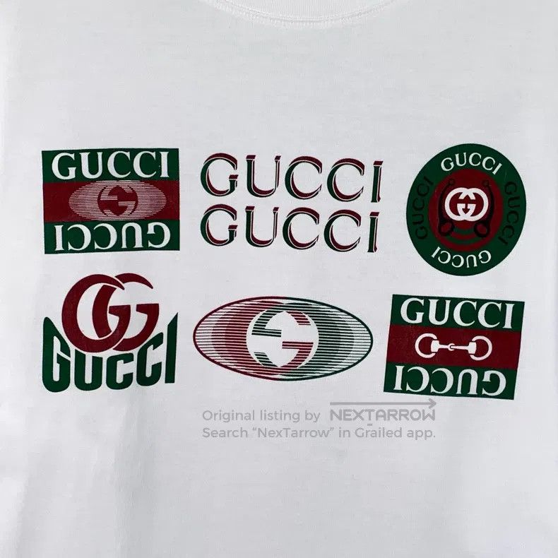 Gucci Gucci White logo letter print cotton round-neck short-slee Size US M / EU 48-50 / 2 - 4 Thumbnail