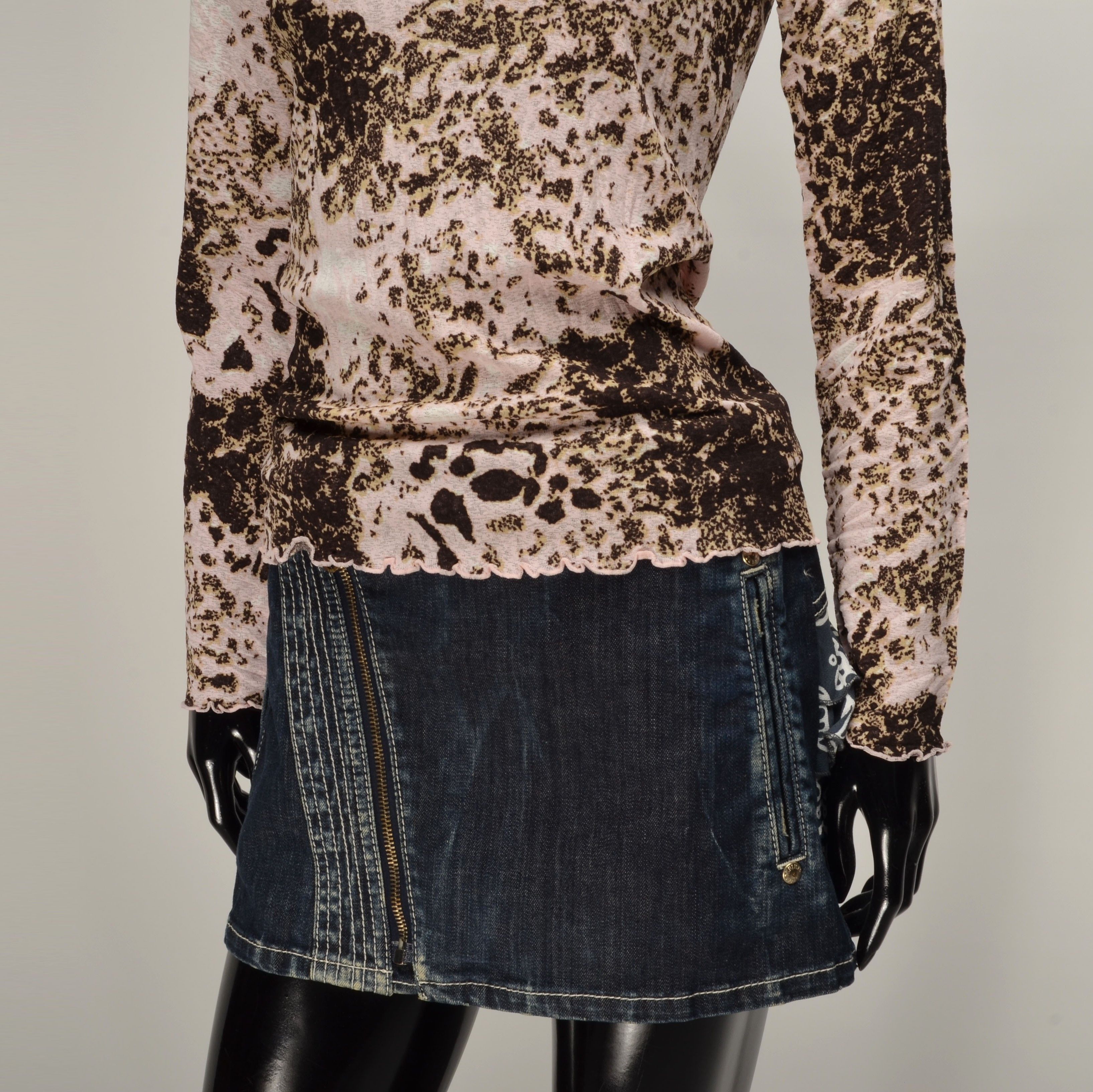 Designer Vintage Flash Y2K Mesh Long Sleeve Blouse Top Size L / US 10 / IT 46 - 3 Thumbnail