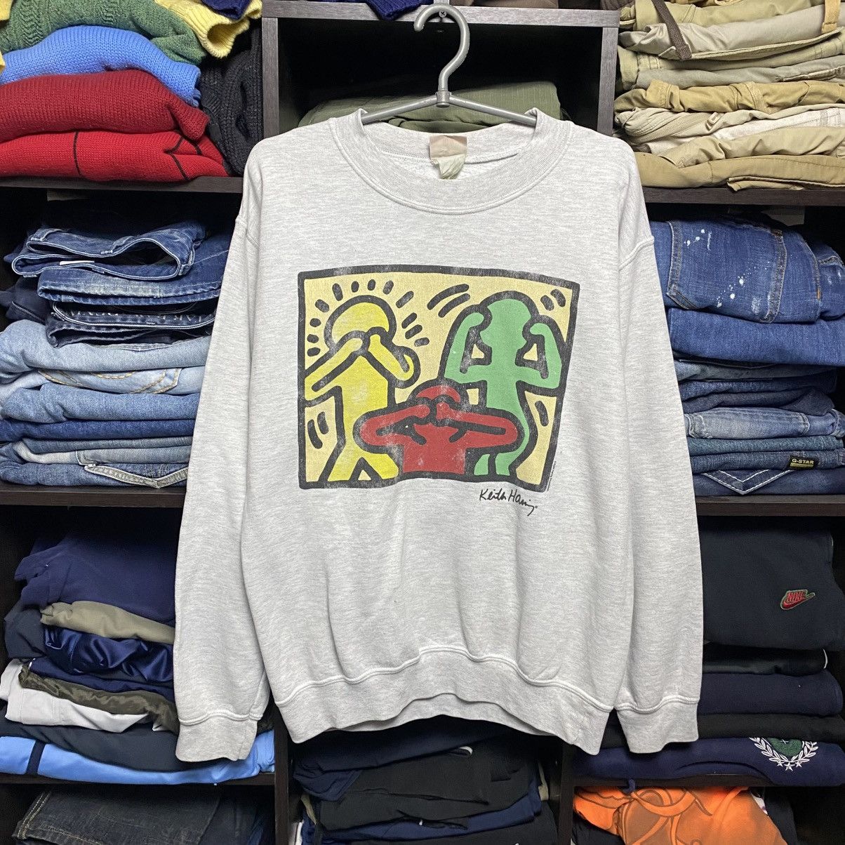 Keith Haring Vintage Keith Haring Big Logo designer 90’s rare sweatshirt Size US M / EU 48-50 / 2 - 1 Thumbnail