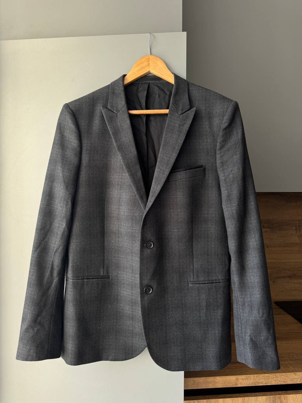 The Kooples The Kooples Fitted Check Blazer Gray Wool Size 50 Size 50S - 1 Thumbnail