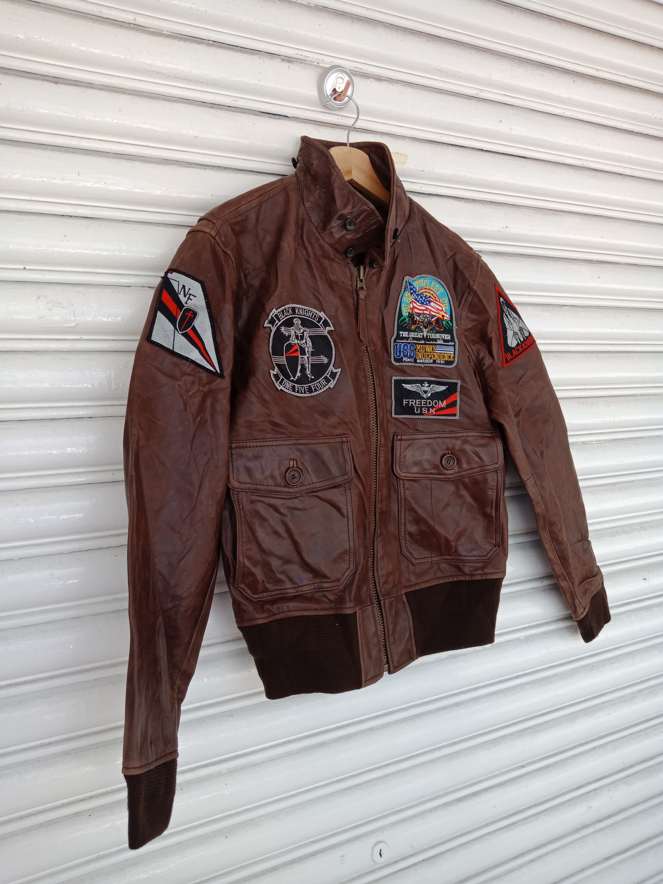 Leather G1 USN Midway Pearl Harbor Leather Jacket Size US M / EU 48-50 / 2 - 5 Thumbnail