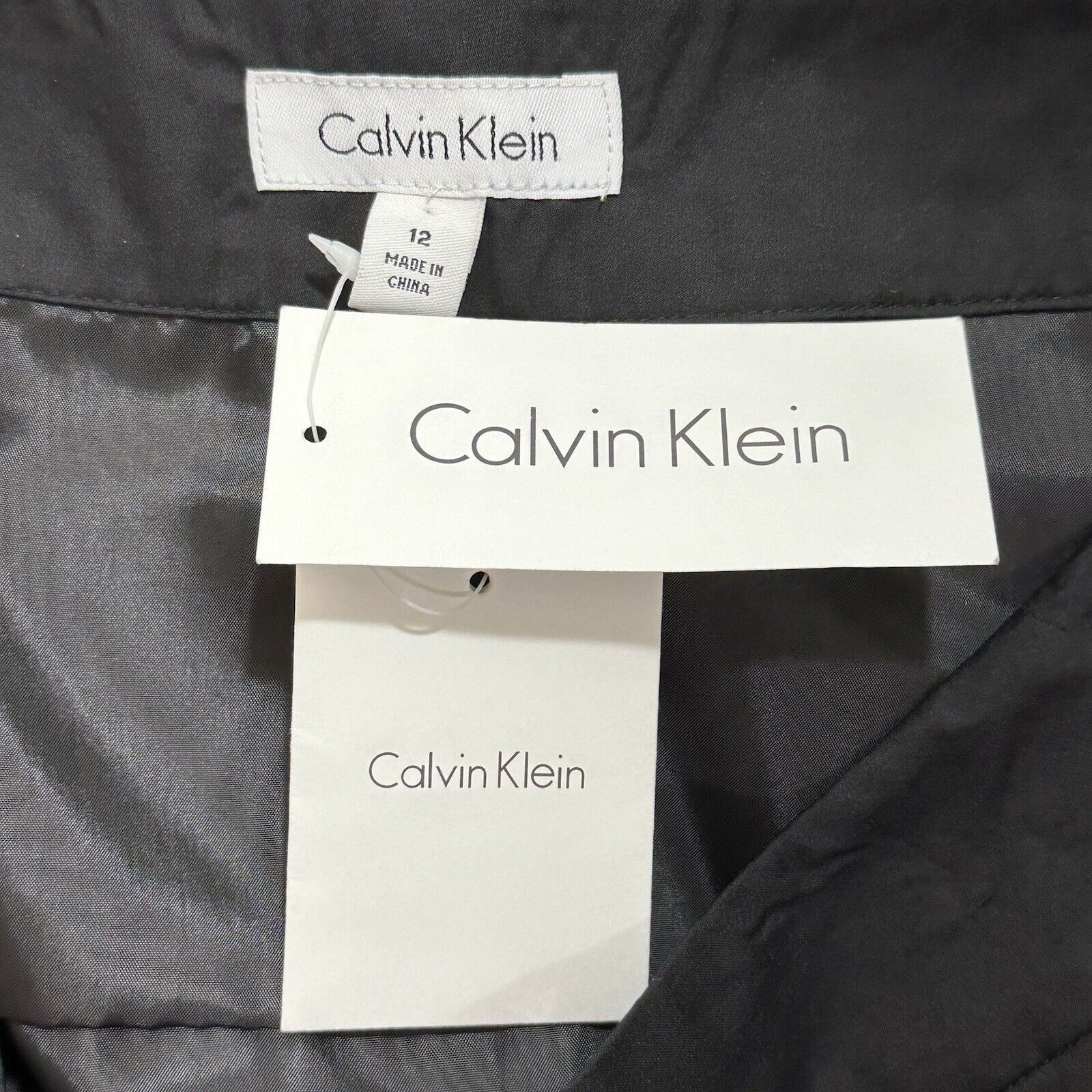 Calvin Klein NWT Calvin Klein 12 Tiered Black Straight Pencil Skirt Zip Size 34" / US 12 / IT 48 - 4 Thumbnail