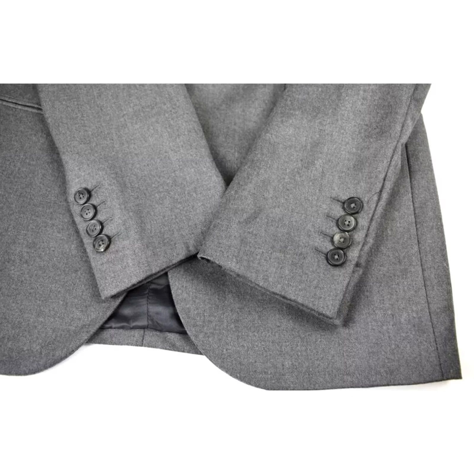 Vintage Zapa Blazer Men's UK 38 Grey Wool Single-Breasted Peak Lapels Buttons Lined Size 38R - 4 Thumbnail