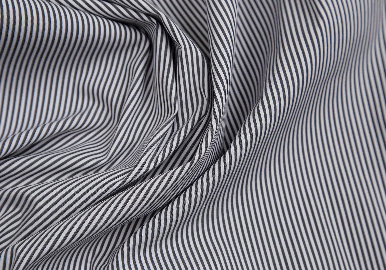 Emporio Armani Stretch Cotton Stripe Shirt in White and Gray Size 39 Size US M / EU 48-50 / 2 - 11 Thumbnail