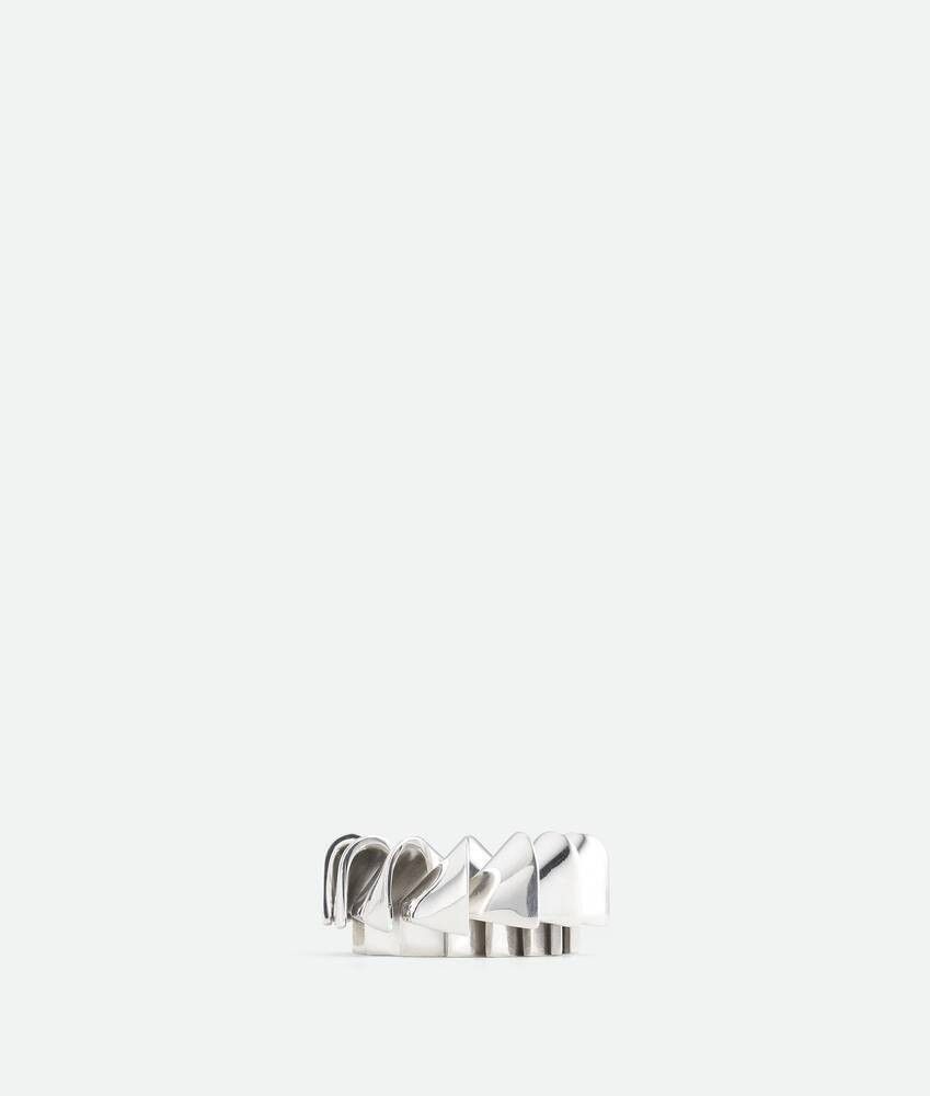 Bottega Veneta o1w1db10525 Size: 09 / Pleat Ring in Silver Size ONE SIZE - 1 Thumbnail