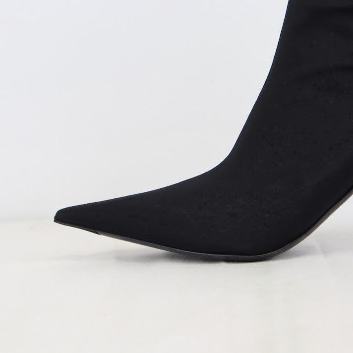 Balenciaga o1rshd1 Tronc.T S.Cuoio Jersey Crepe Boots in Black Size US 11 / IT 41 - 5 Thumbnail
