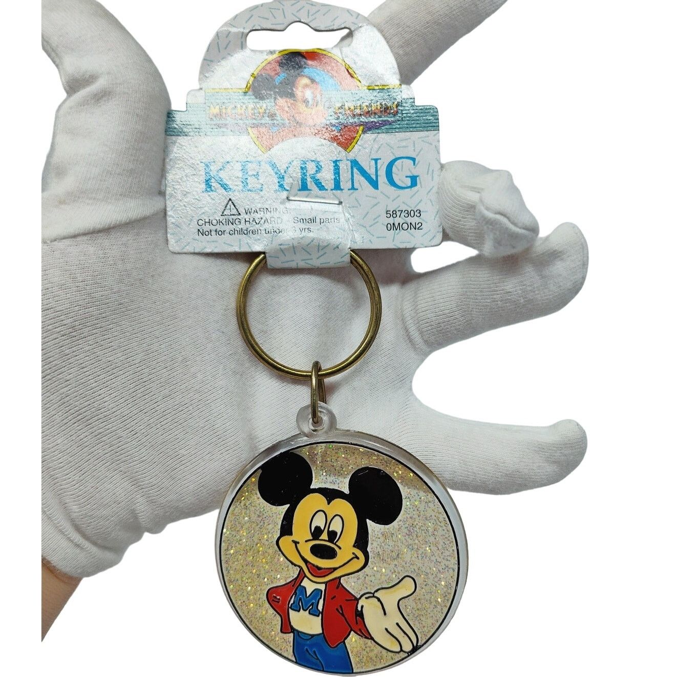 Disney Disney X Monogram Mickey Mouse Gold Glitter Keyring NOS Size ONE SIZE - 1 Thumbnail