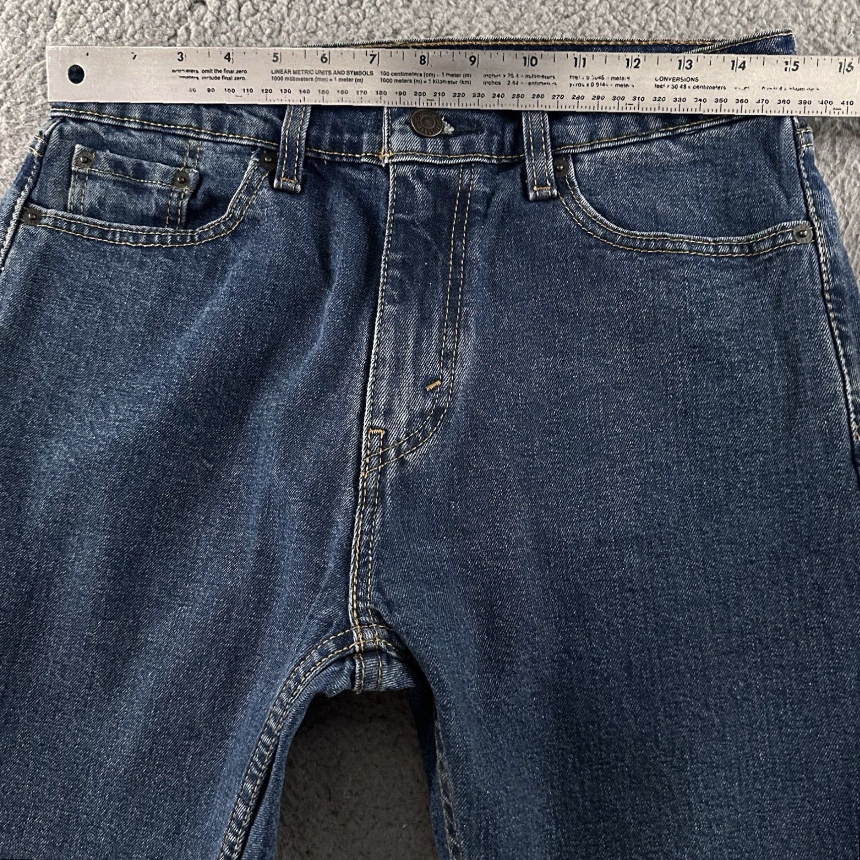 Levi's Levi's 505 Jeans Mens Blue 30x32 Tapered Denim Stretch Cotton Blend Size US 30 / EU 46 - 4 Thumbnail