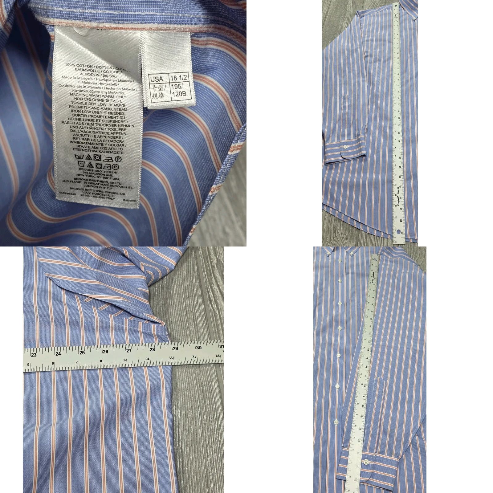 Brooks Brothers BROOKS BROTHERS Men Madison Shirt 18.5-37 Blue Red Stripe Long Sleeve Oxford Shirt Size US XXL / EU 58 / 5 - 8 Thumbnail
