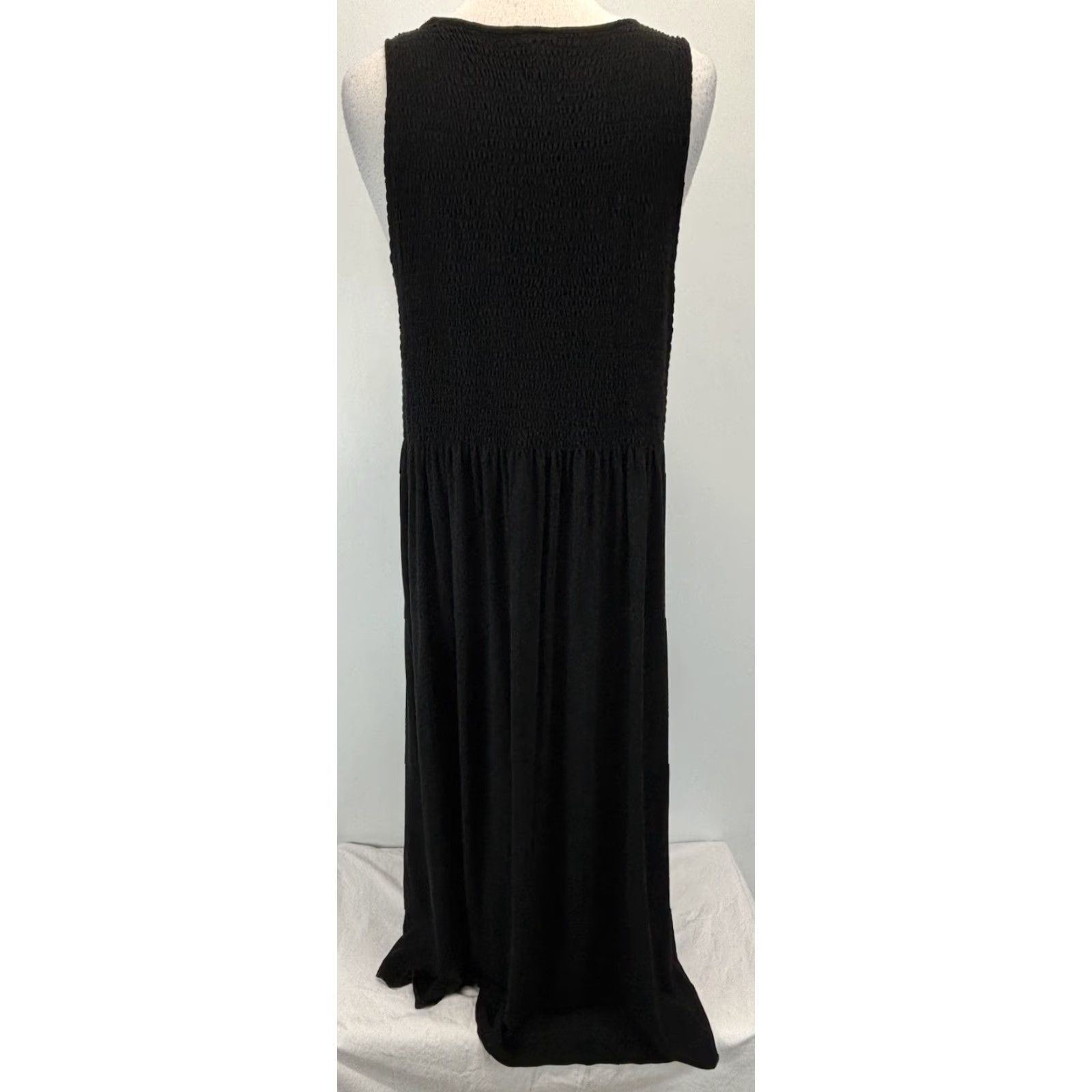 VINTAGE J. Jill Maxi Dress Sleeveless L Women Black Boho Summer Casual  Modern