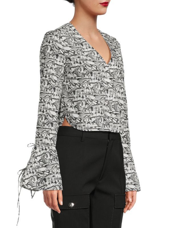 Palm Angels o1y1125 Floral Shirt in Black/White Size XS / US 0-2 / IT 36-38 - 2 Thumbnail