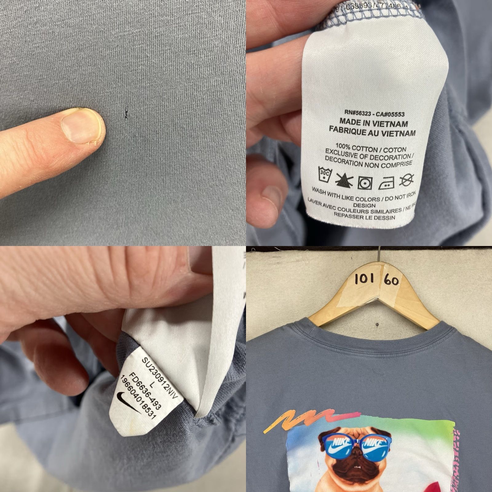 Nike Nike Pug Beach Volleyball Retro 90s Graphic T-Shirt Mens Large Blue Nike Logo Crew Neck Short Sleeve Graphic Print Vintage No N/A Size US L / EU 52-54 / 3 - 8 Thumbnail