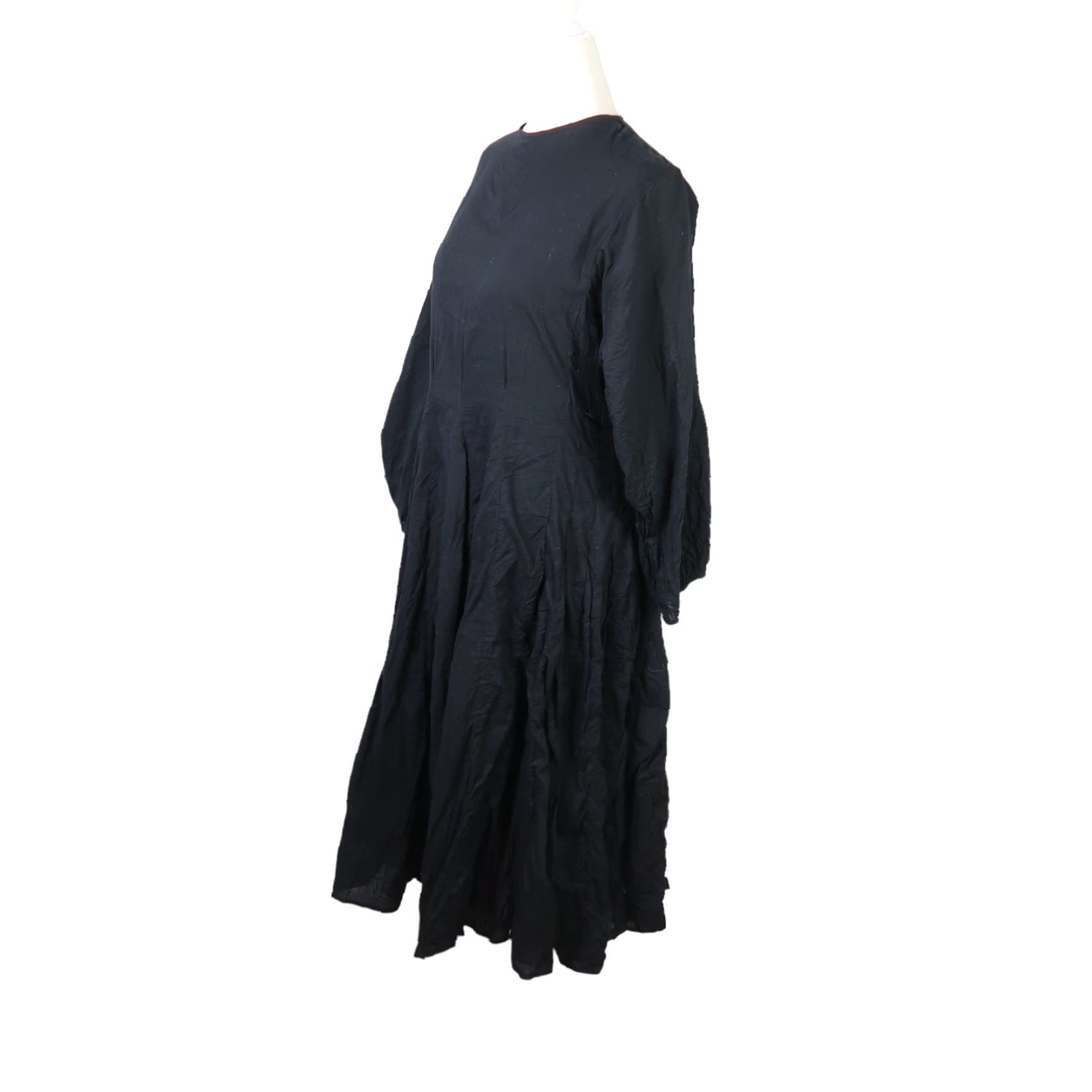 RHODE Rhode Black Cotton Long Sleeve Drop Waist Midi Dress S Womens Midi Casual Party/Cocktail Size S / US 4 / IT 40 - 3 Thumbnail