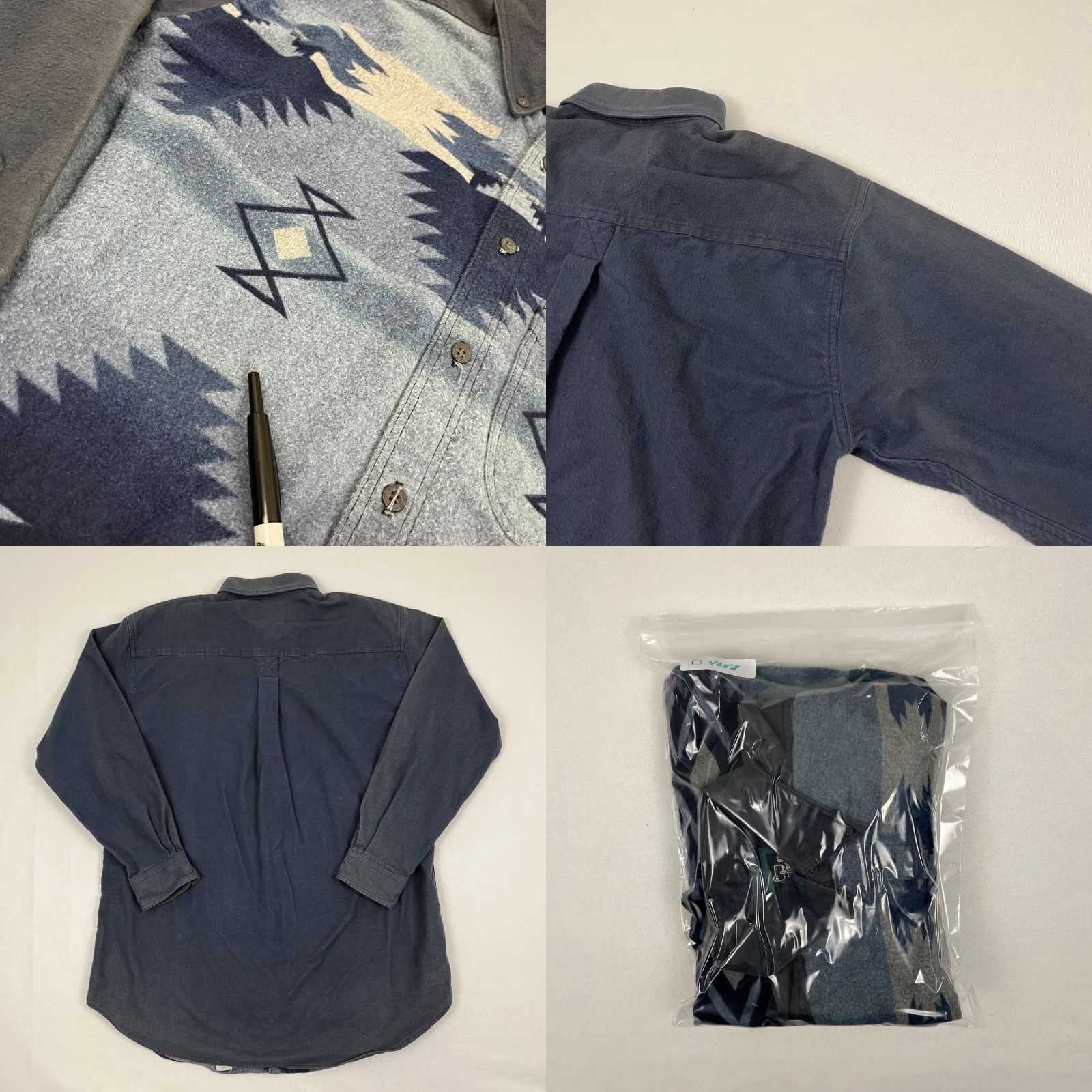 Vintage VINTAGE Woolrich Shirt Mens L Blue Aztec Southwestern Navajo Button Down USA Size US L / EU 52-54 / 3 - 8 Thumbnail