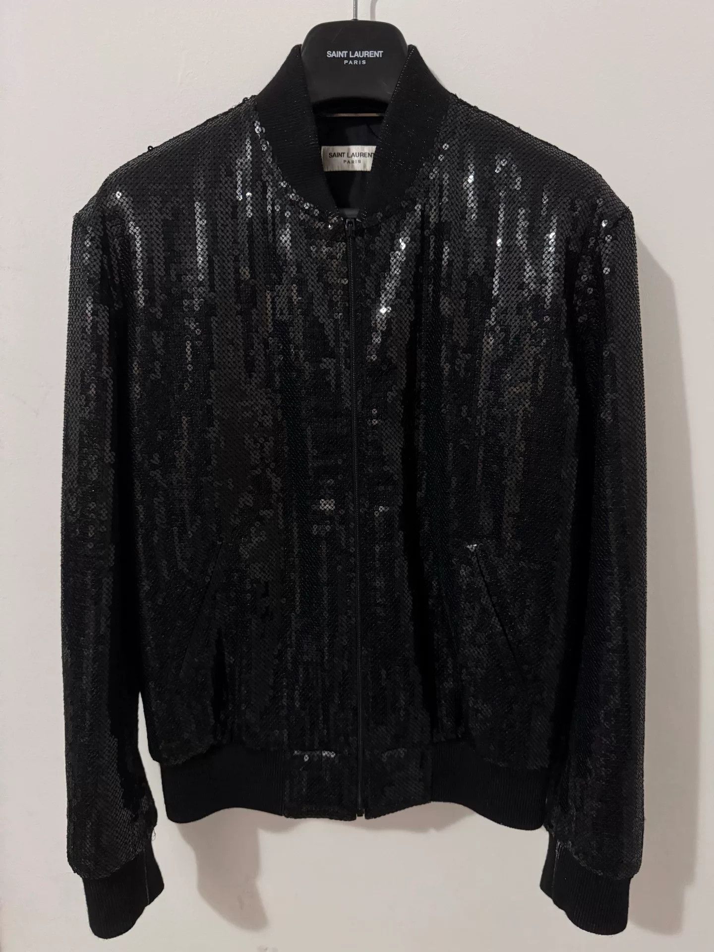 Saint Laurent Paris Saint Laurent Black Dragon Scale Baseball Jacket Size US M / EU 48-50 / 2 - 1 Thumbnail