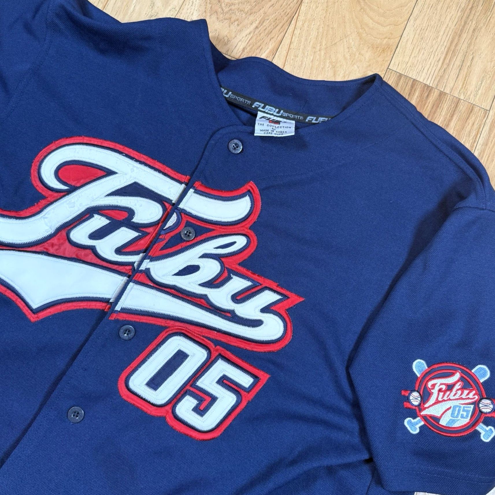 Fubu VINTAGE FUBU Baseball Jersey Men L Blue Button Sports 05 Y2K Size US L / EU 52-54 / 3 - 2 Thumbnail