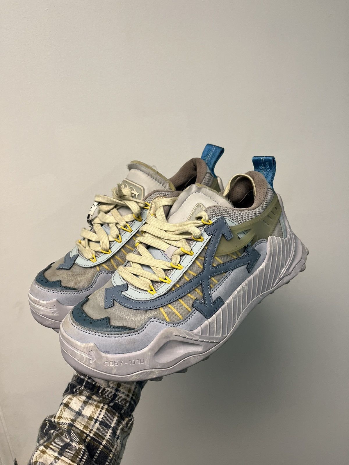 Off-White Off-White Odsy 1000 Sneakers Gray/Light Blue Size US 7 / EU 40 - 2 Thumbnail