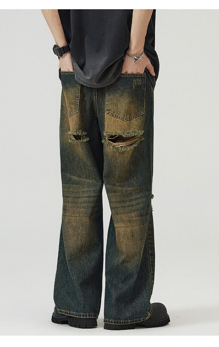 Japanese Brand × Jean Washed distressed straight loose ripped jeans Size US 32 / EU 48 - 4 Thumbnail