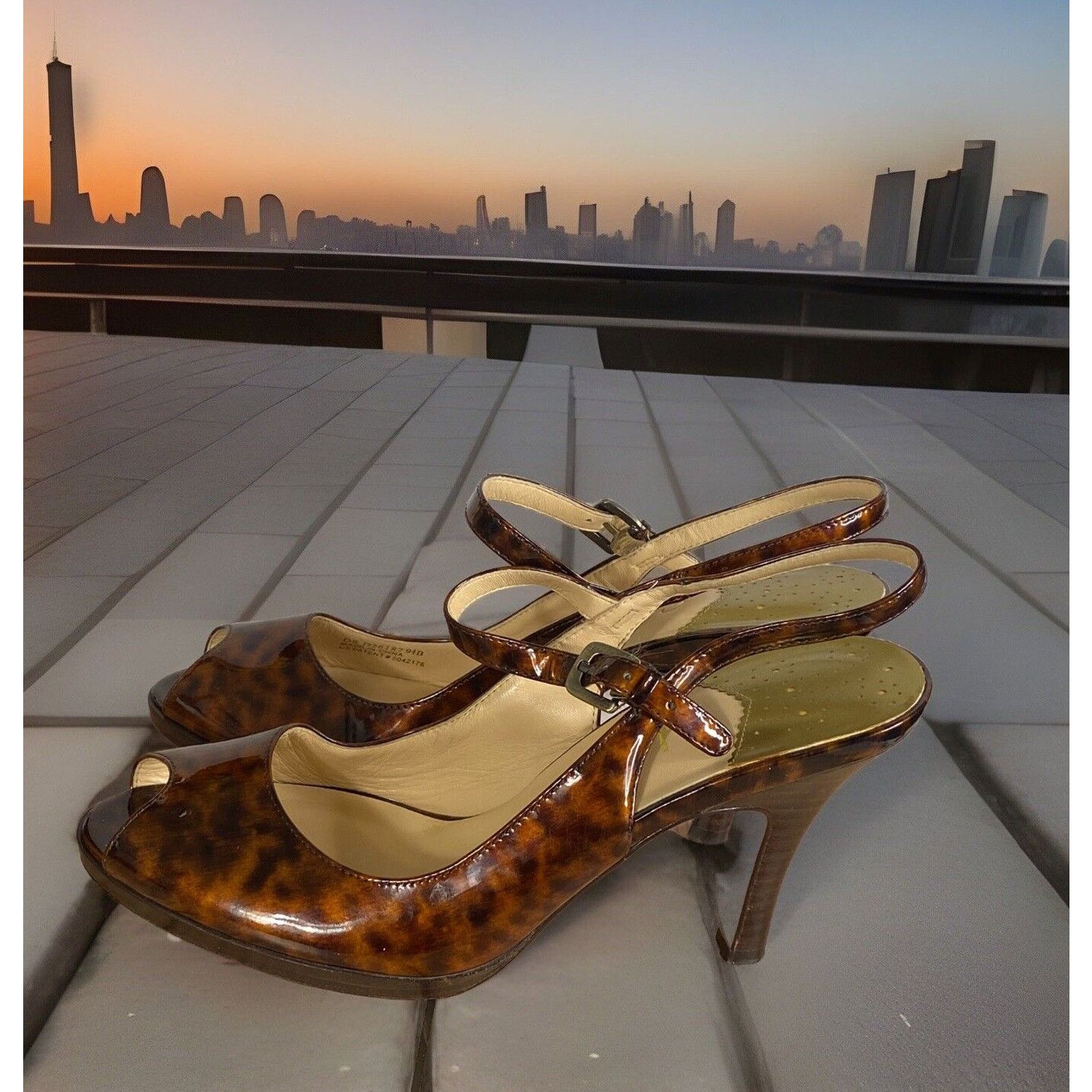 Cole Haan Cole Haan Faux Tortoise High Heels Size 9.5 Slingback Sandal Size US 9.5 / IT 39.5 - 2 Thumbnail