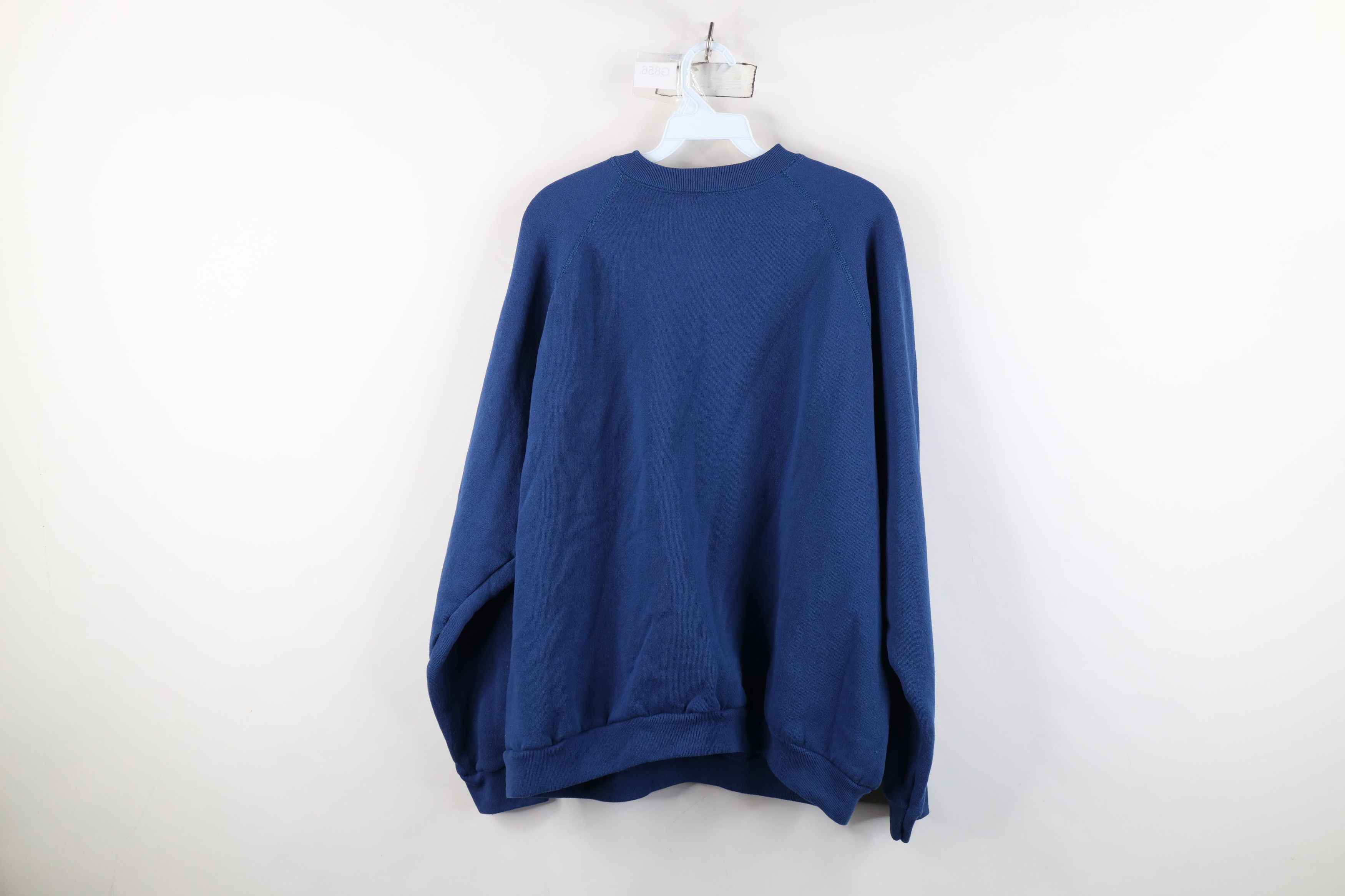Vintage Vintage 90s Streetwear Blank Crewneck Sweatshirt Blue USA Size US XL / EU 56 / 4 - 8 Thumbnail