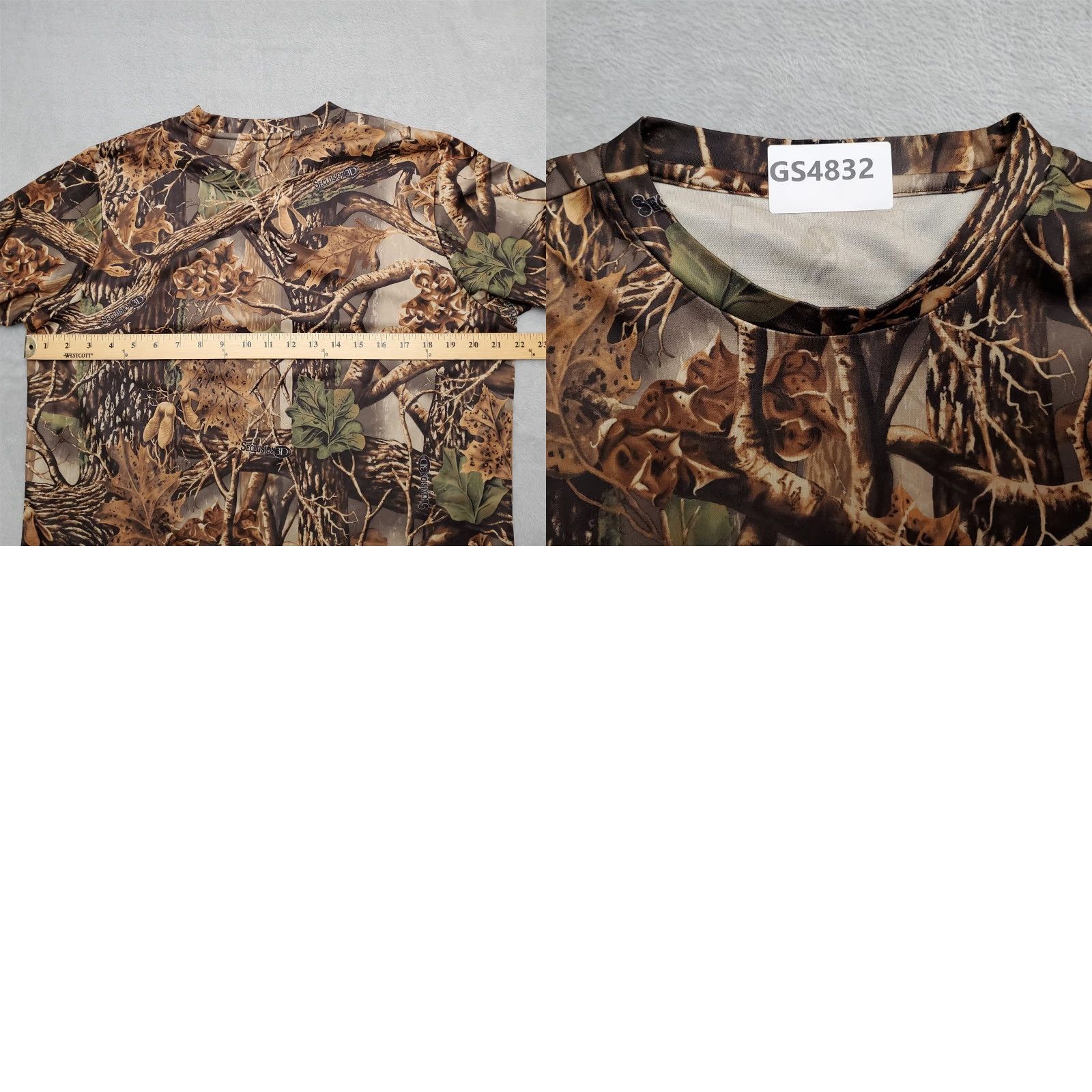 Vintage Seclusion 3D Camoflage Shirt Mens Medium Brown Camo Short Sleeve 100% Polyester Shirt Mens M Brown Camouflage 3D Seclusion Size US M / EU 48-50 / 2 - 8 Thumbnail