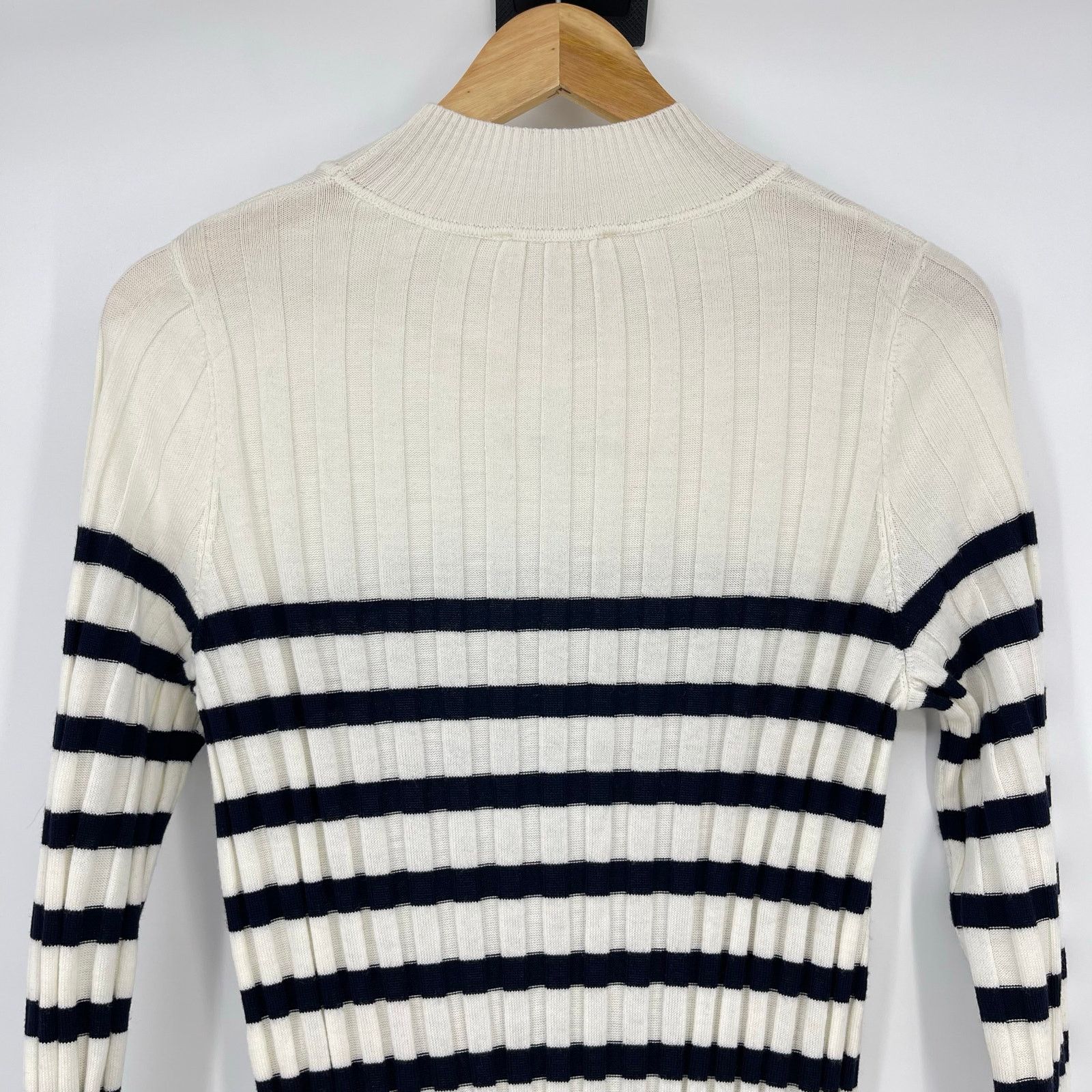 Sezane Sezane | Katrina Dress Ecru Navy Striped Sweater Dress XL Size XL / US 12-14 / IT 48-50 - 9 Thumbnail