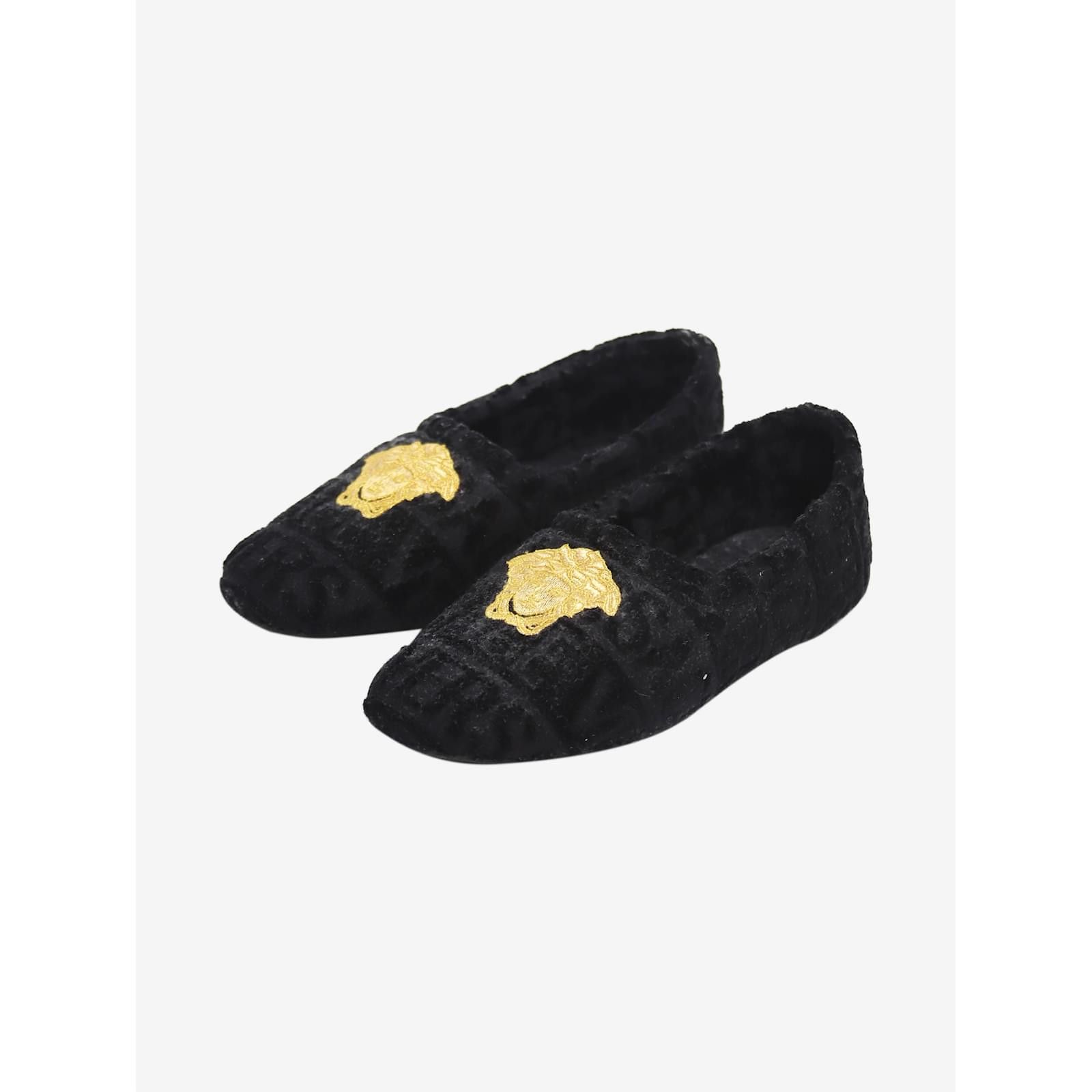 Versace o1s22i1n1024 Medusa Ballet Flats in Black Size US 7 / IT 37 - 2 Thumbnail